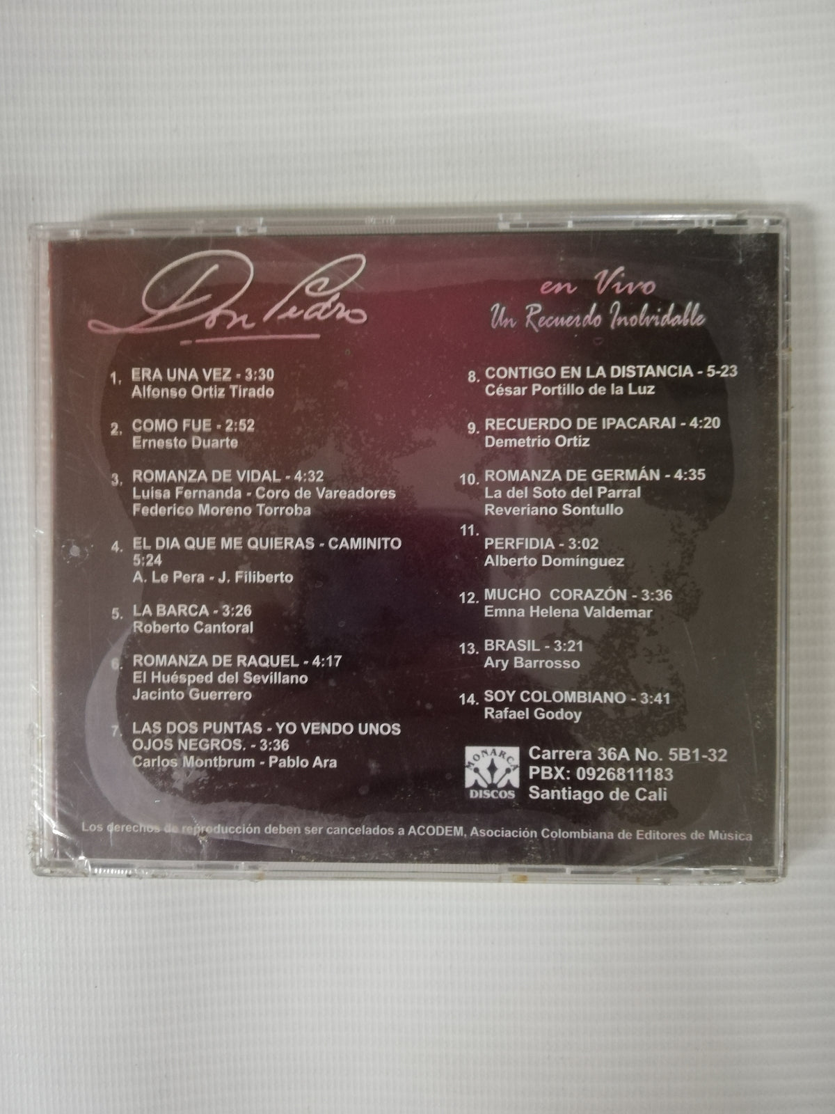 CD DON PEDRO - UN RECUERDO INOLVIDABLE VOL. 4