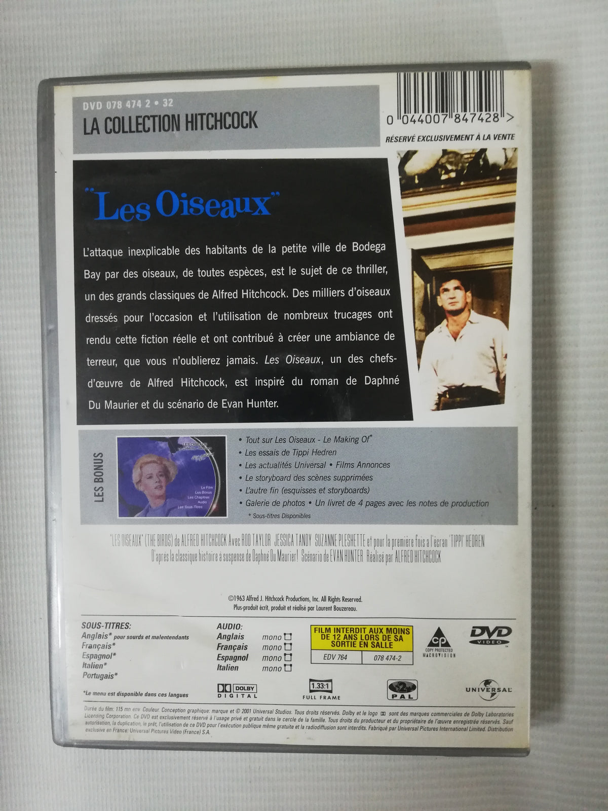 DVD LES OISEAUX (LOS PAJAROS) - ALFRED HITCHCOCK