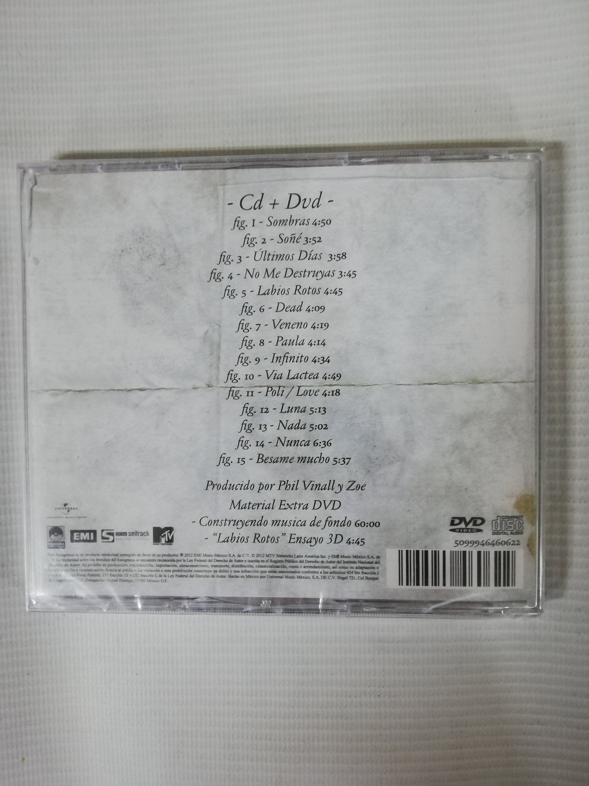 CD ZOÉ - MÚSICA DE FONDO - MTV UNPLUGGED - CD + DVD