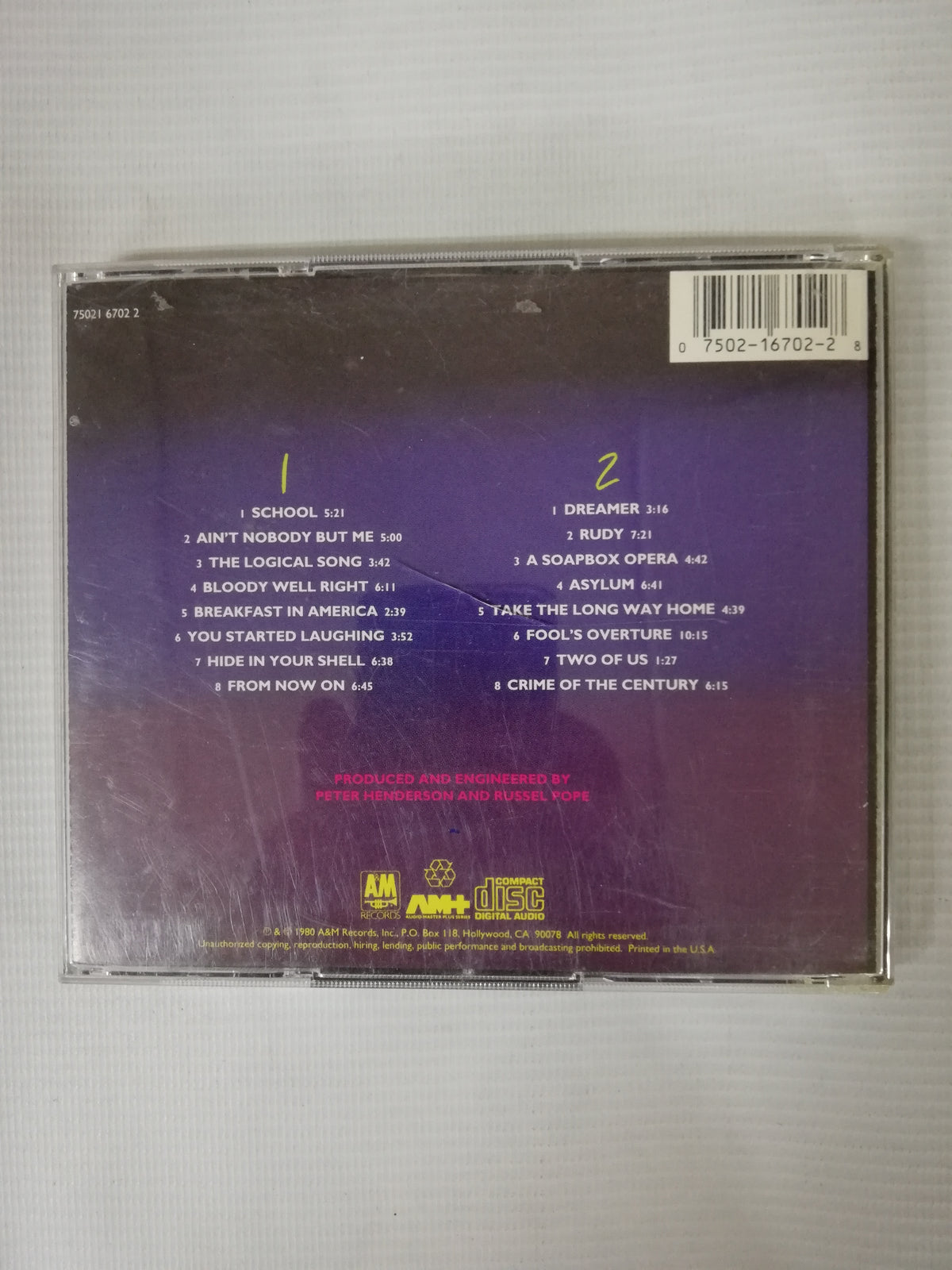 CD SUPERTRAMP - PARIS - CD X 2