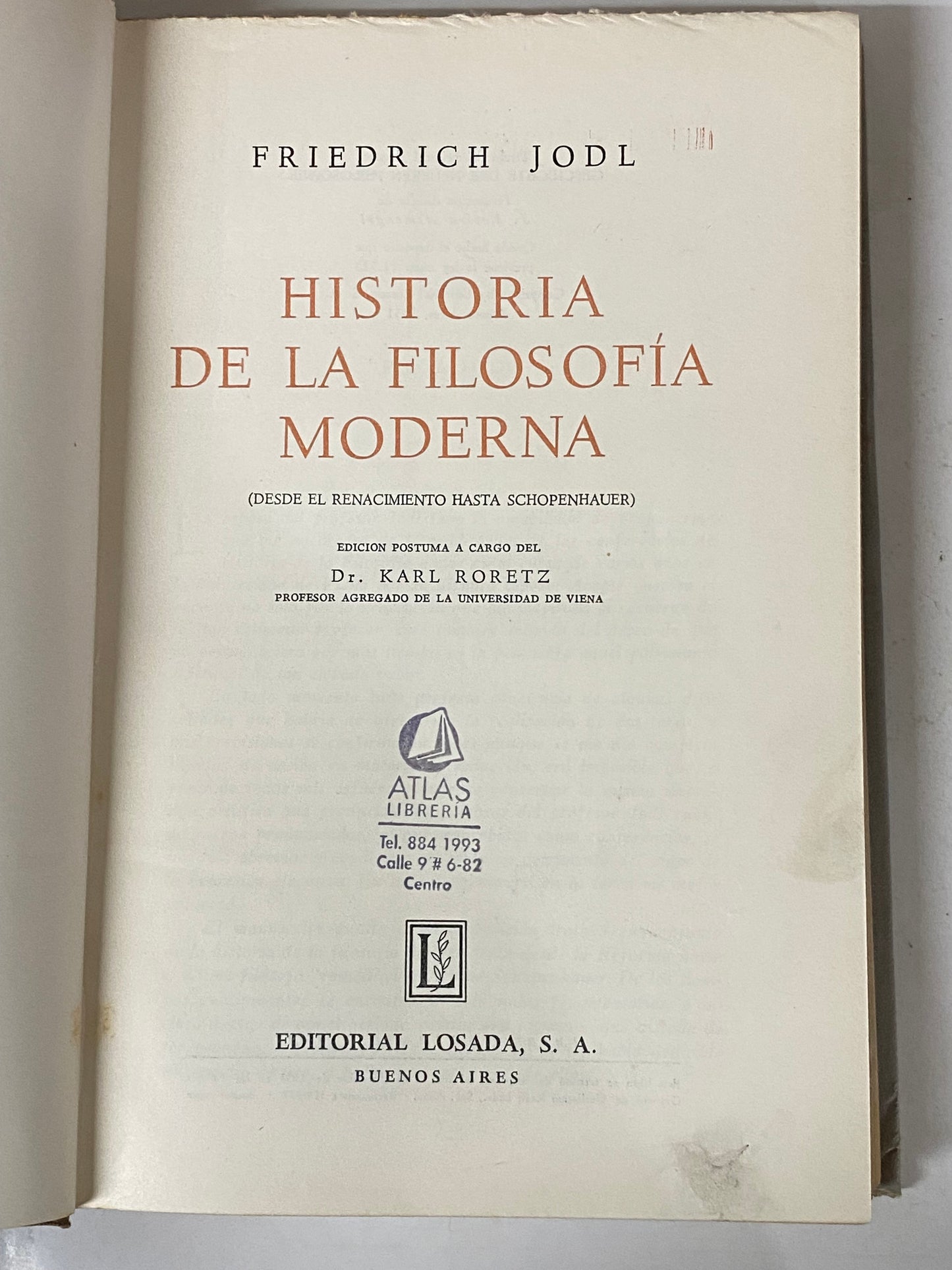HISTORIA DE LA FILOSOFIA MODERNA- FRIEDRICH JODL