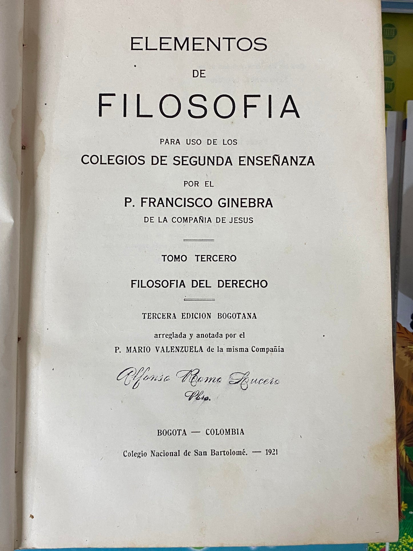 ELEMENTOS DE FILOSOFIA- P. FRANCISCO GINEBRA