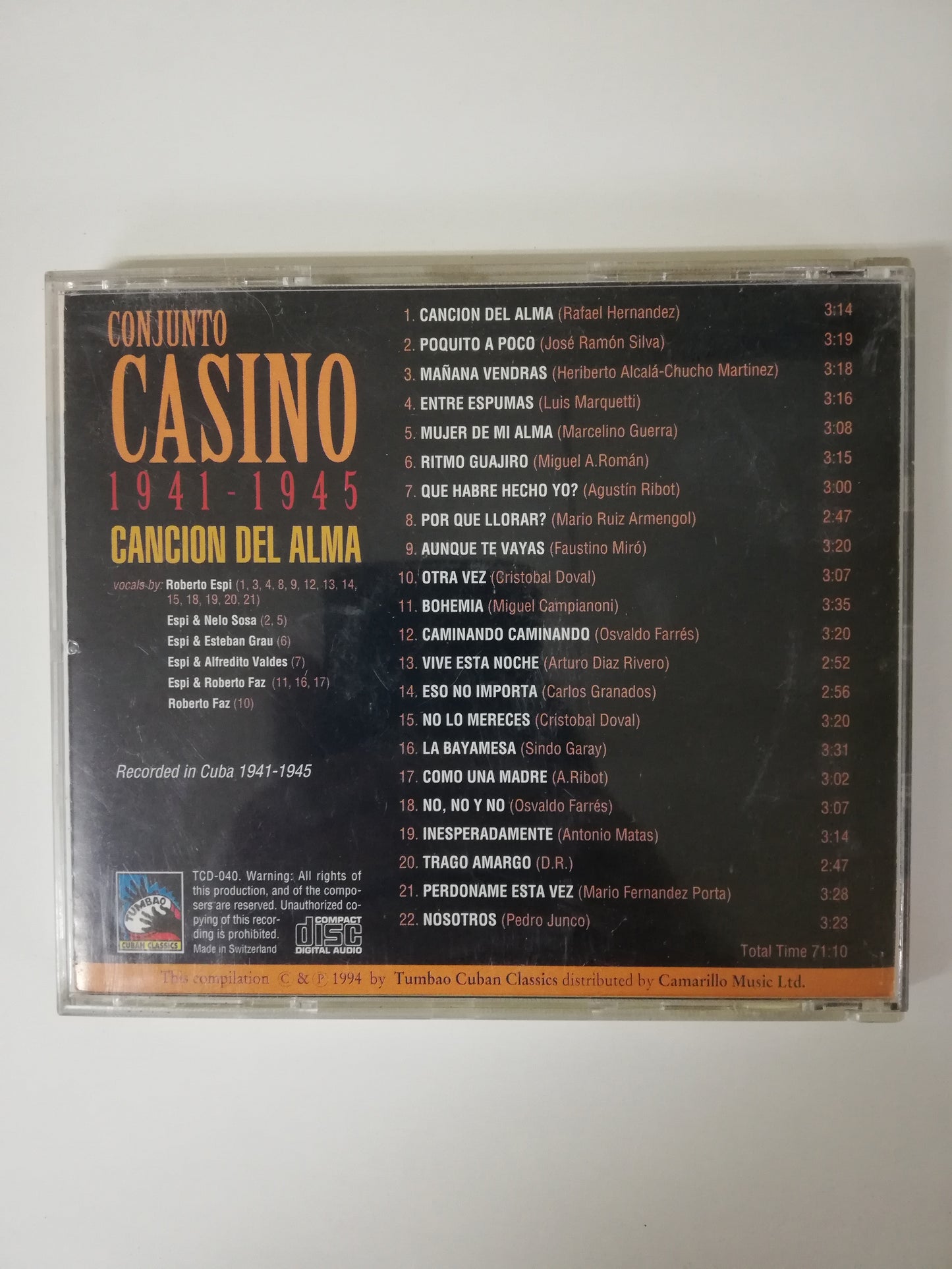 CD CONJUNTO CASINO - CANCIÓN DEL ALMA