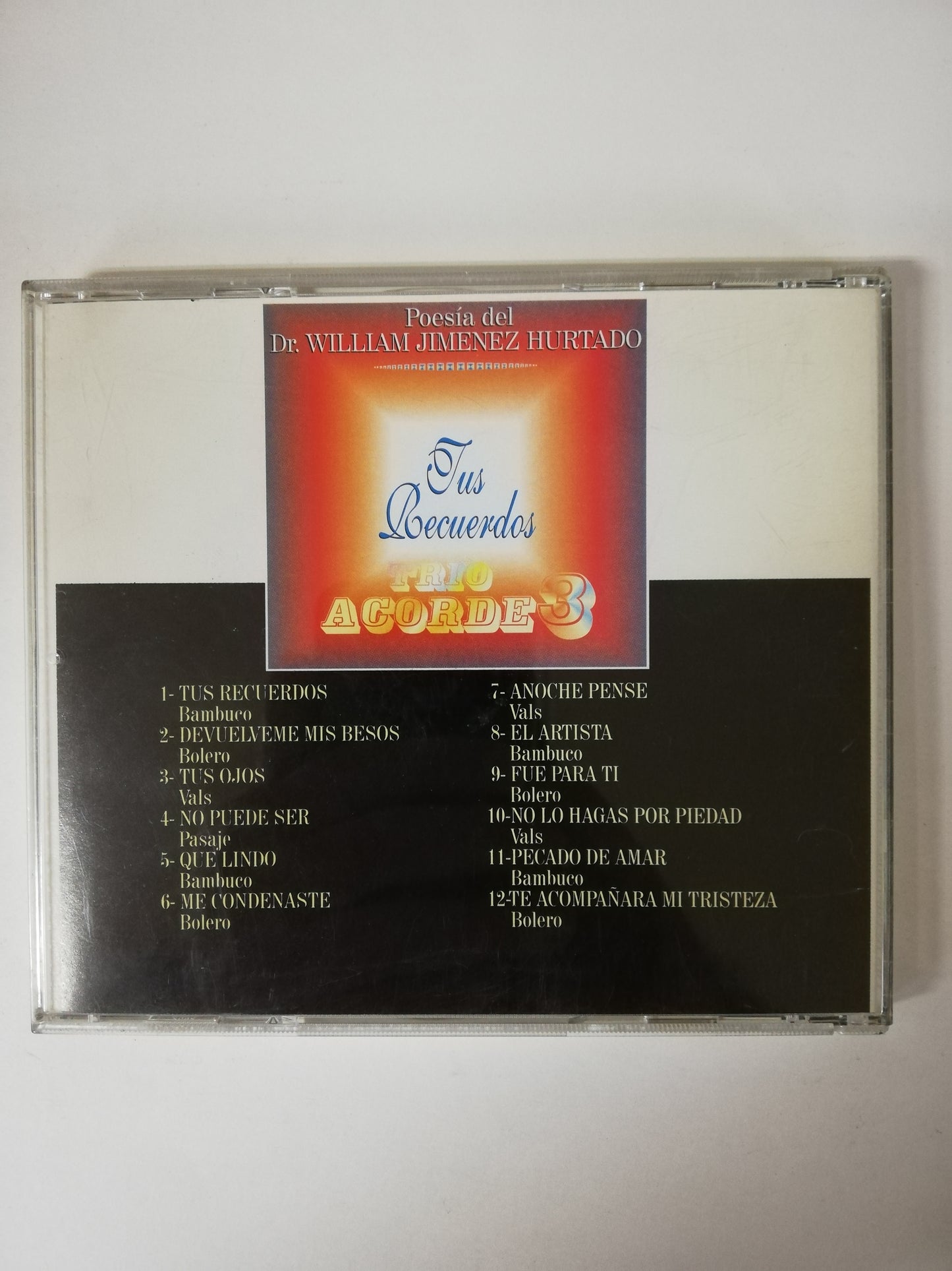 CD TRIO ACORDE3 - POESIA DEL Dr. WILLIAM JIMENEZ HURTADO VOL. 2