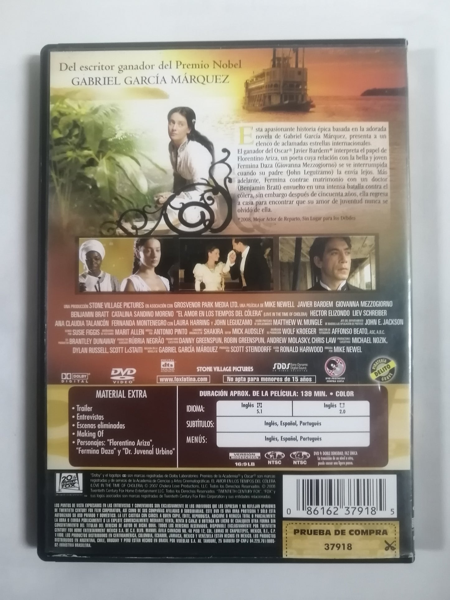 DVD EL AMOR EN LOS TIEMPOS DEL CÓLERA - MIKE NEWELL