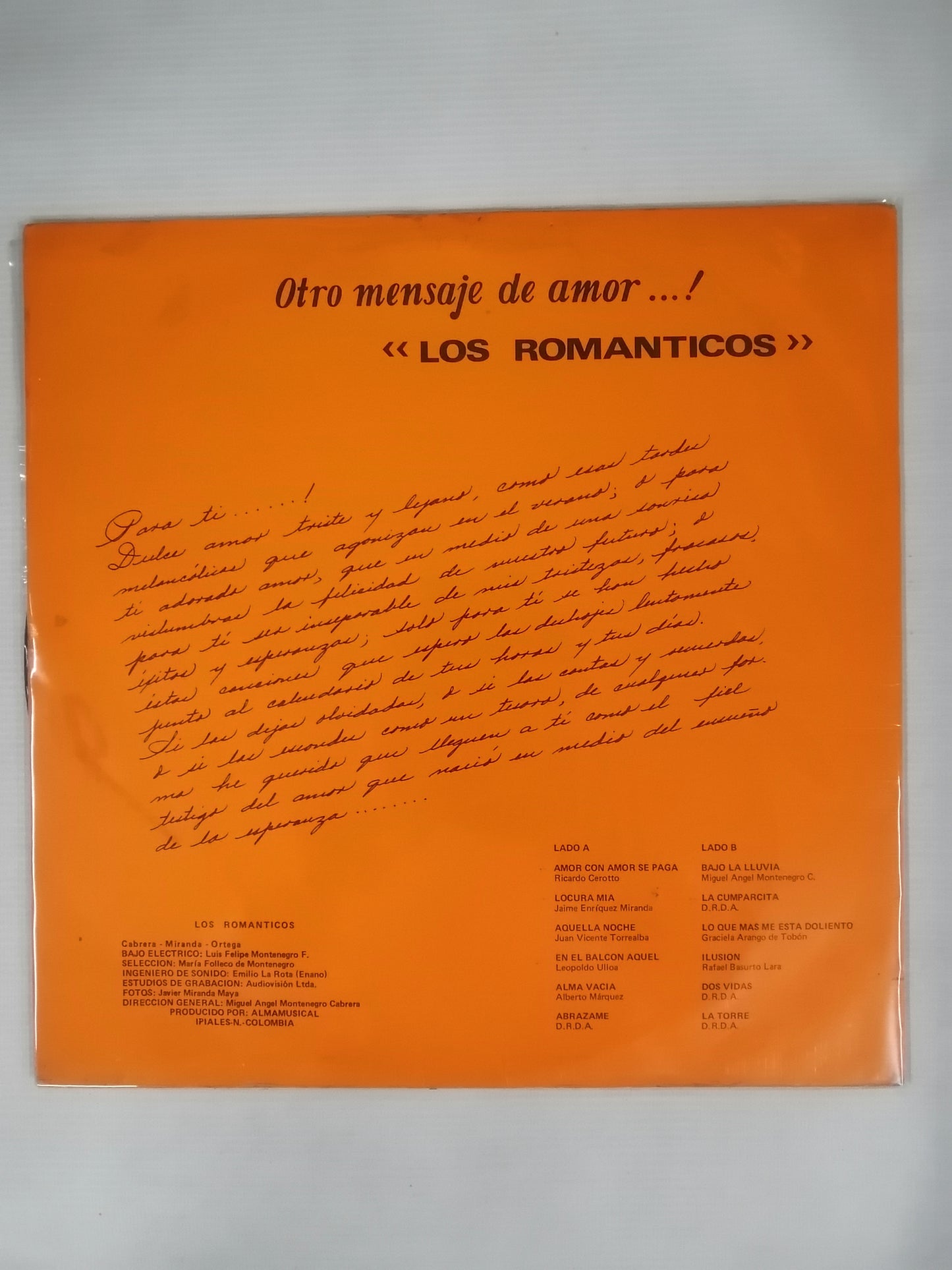 LP TRIO LOS ROMÁNTICOS - OTRO MENSAJE DE AMOR...!