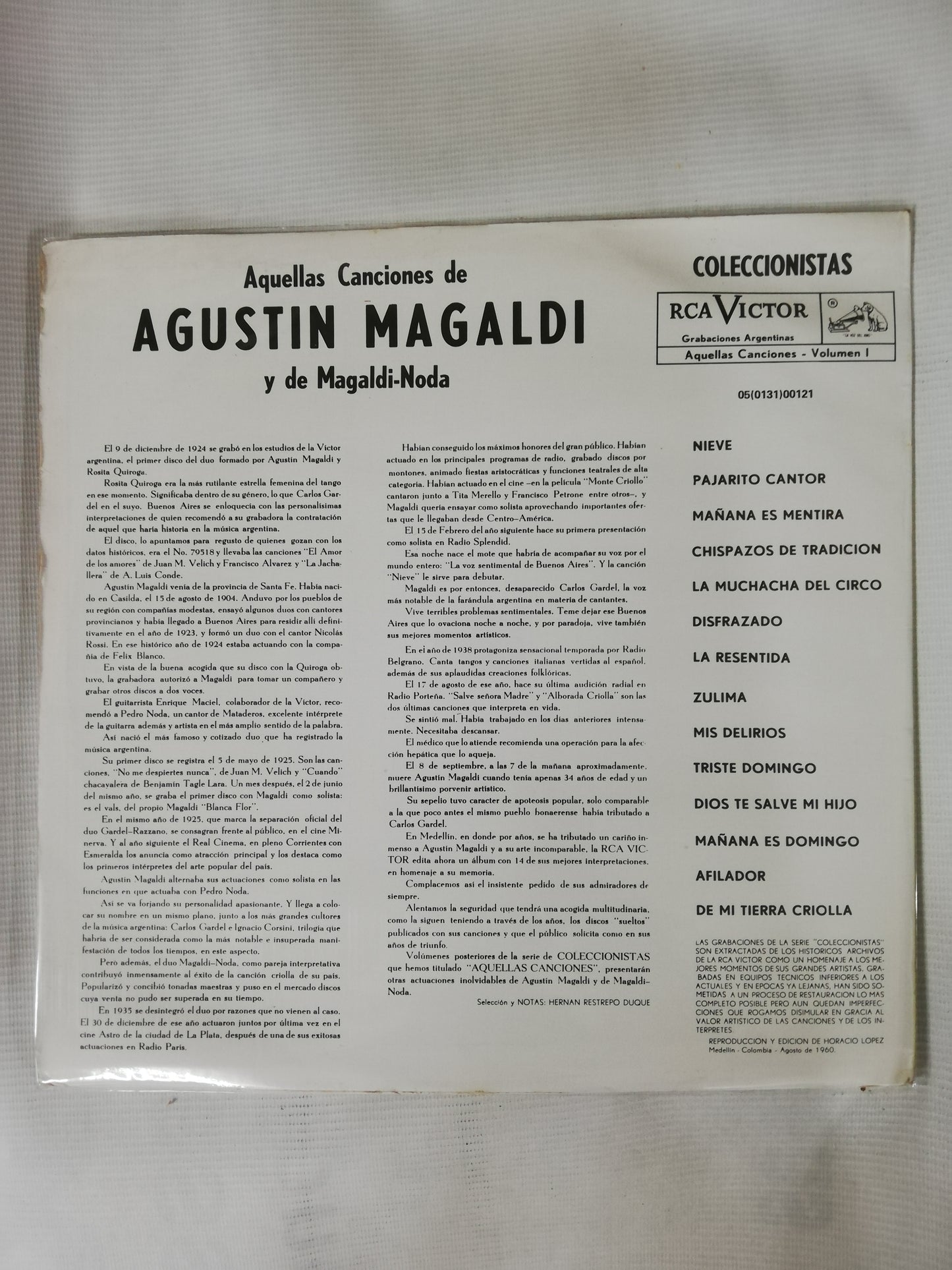 LP AGUSTIN MAGALDI - AQUELLAS CANCIONES VOL. I