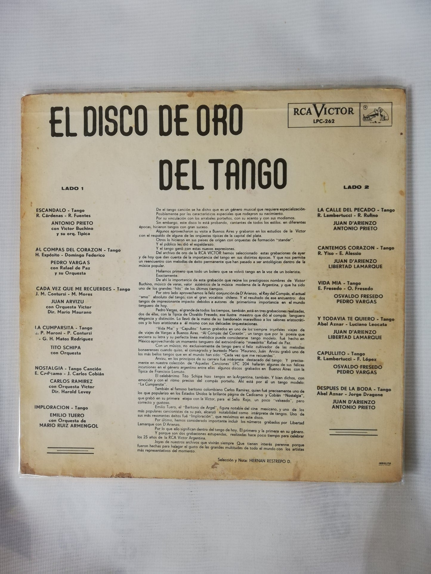 LP EL DISCO DE ORO DEL TANGO - VARIOS INTÉRPRETES