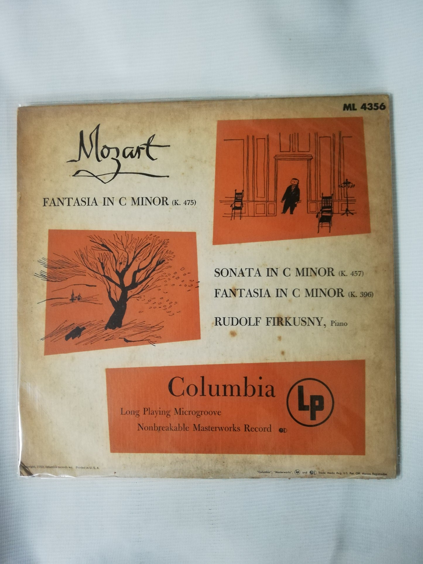 LP MOZART - FANTASIA IN C MINOR - SONATA IN C MINOR - RUDOLF FIRKUSNY, PIANO