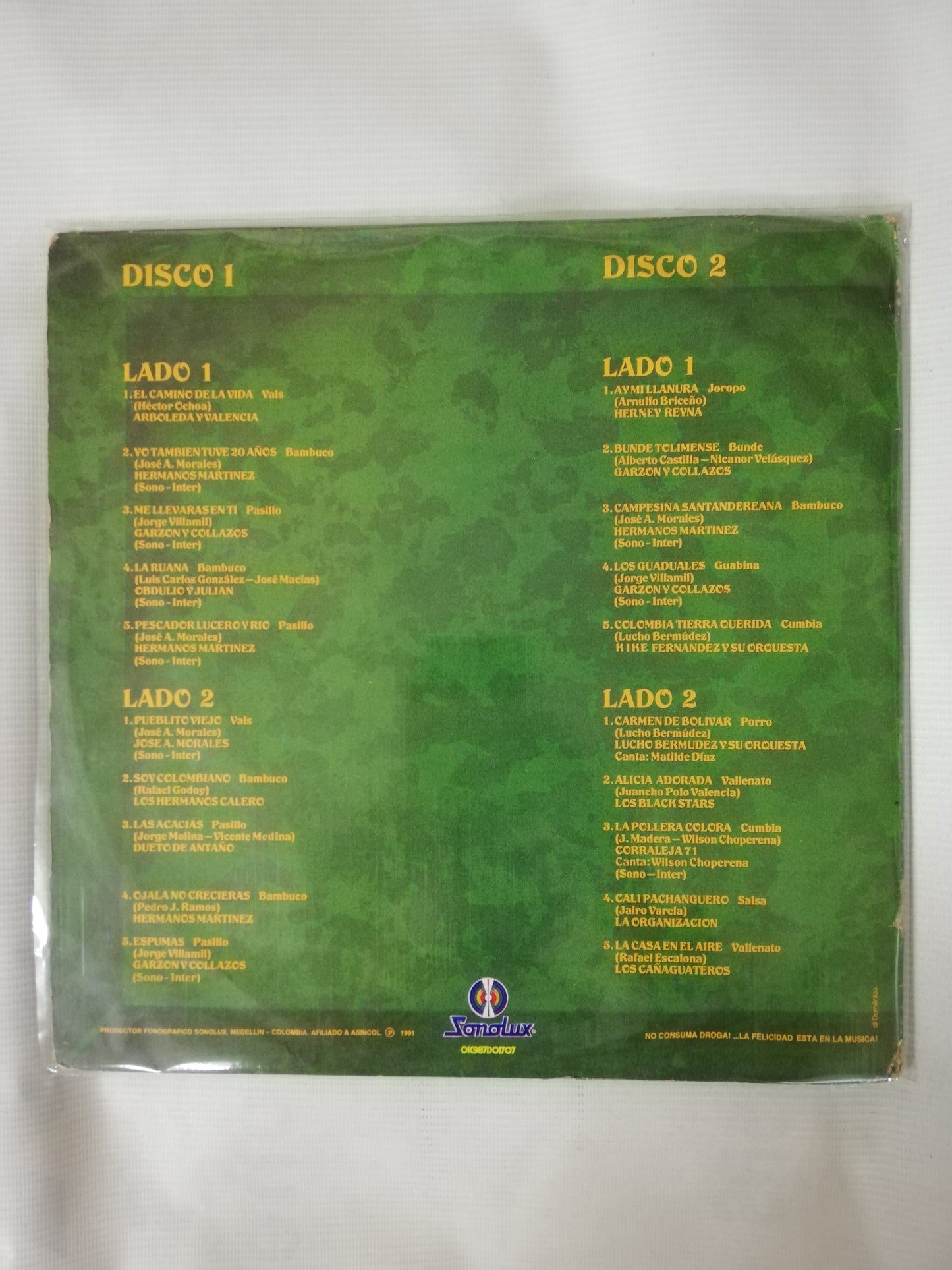 LAS CANCIONES MAS BELLAS DE COLOMBIA - LAS VEINTE CANCIONES FINALISTAS DEL II ENCUENTRO CON LA MÚSICA COLOMBIANA - VINYL X 2