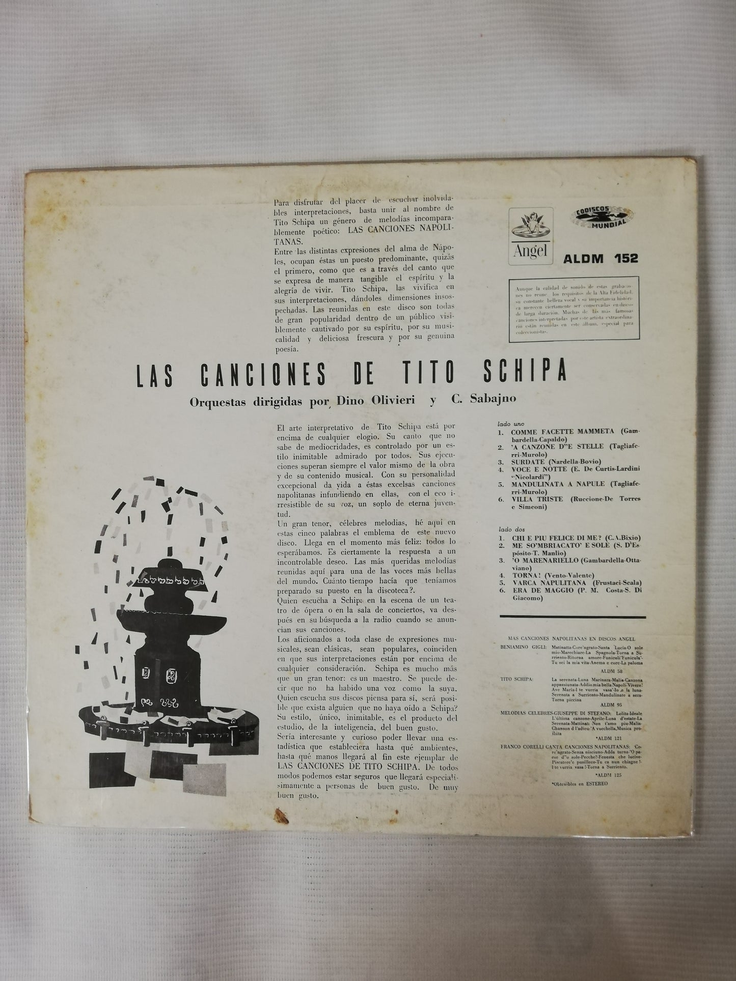 LP TITO SCHIPA - LAS CANCIONES DE TITO SCHIPA