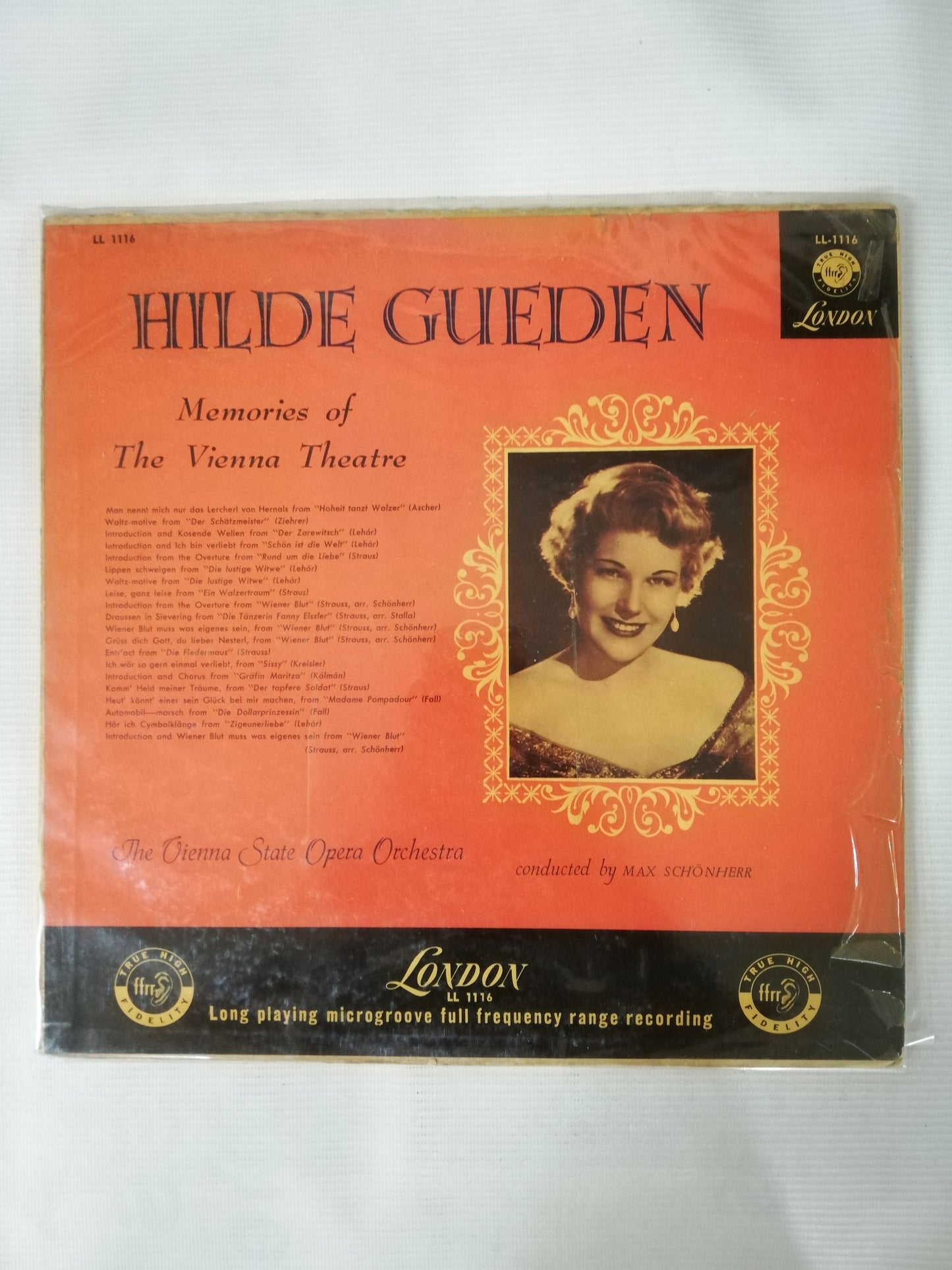 LP HILDE GUEDEN WITH THE VIENNA STATE OPERA ORCHESTRA CONDUCTED BY MAX SCHÖNHERR - MEMORIES OF THE VIENNA THEATRE