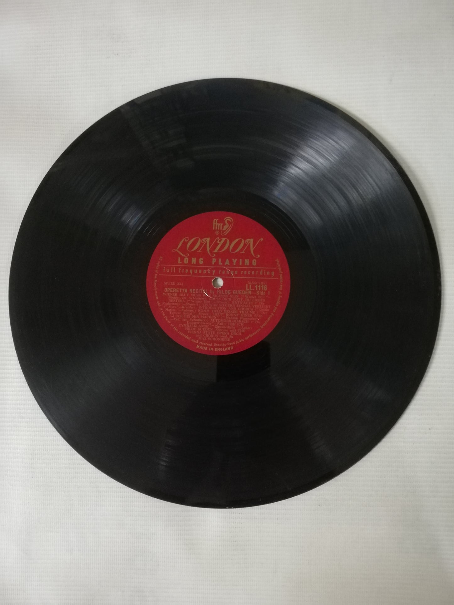 LP HILDE GUEDEN WITH THE VIENNA STATE OPERA ORCHESTRA CONDUCTED BY MAX SCHÖNHERR - MEMORIES OF THE VIENNA THEATRE