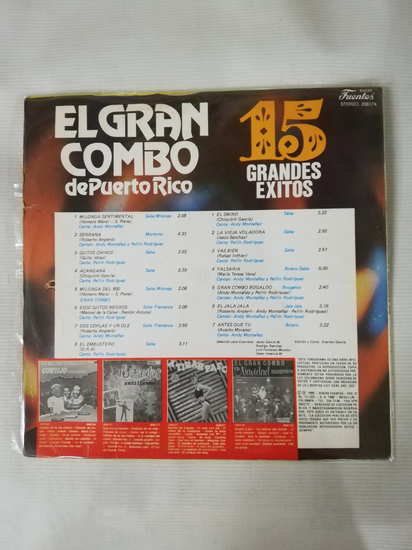 LP EL GRAN COMBO DE PUERTO RICO - 15 GRANDES EXITOS