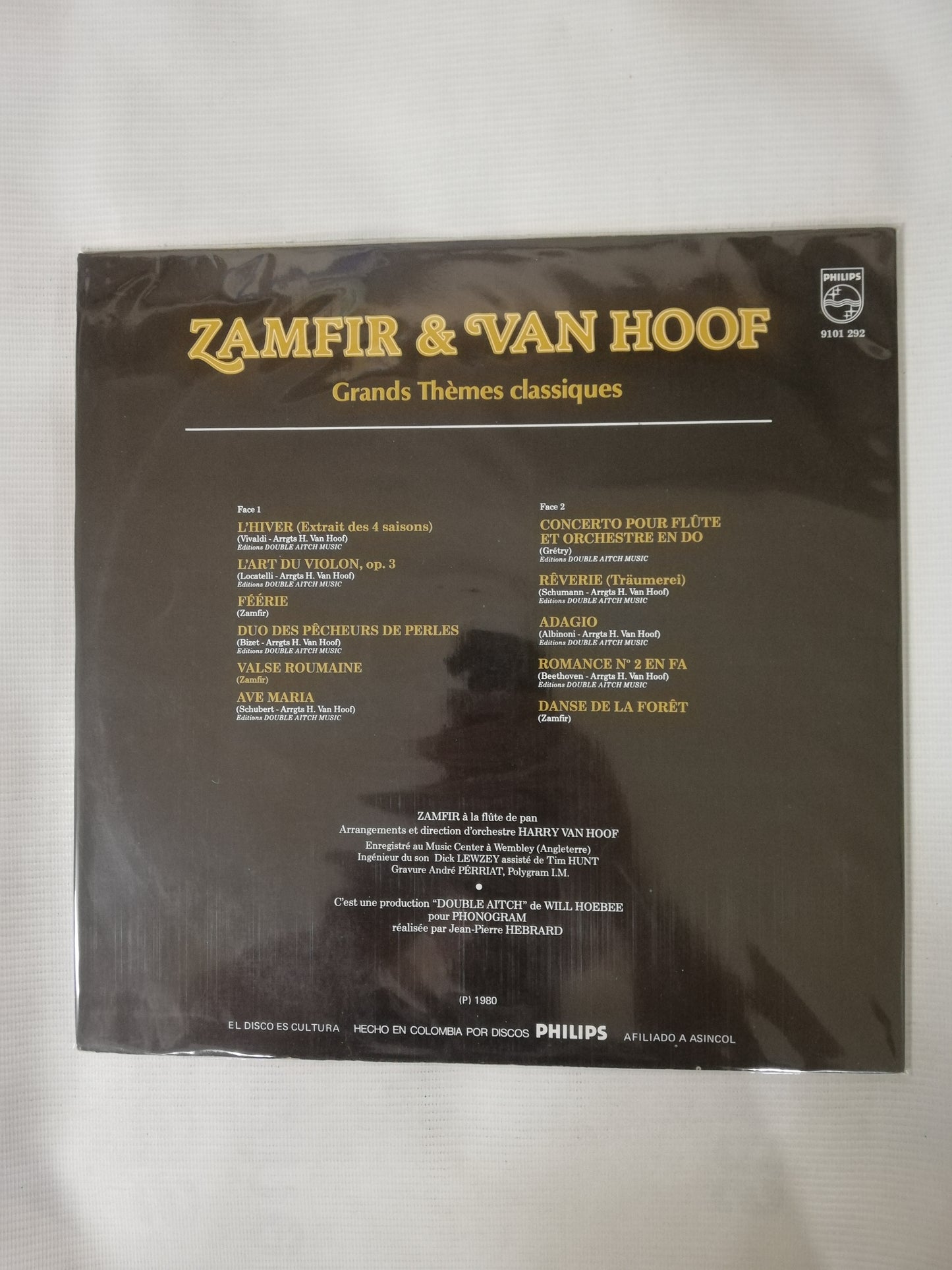 LP ZAMFIR - GRANDS THÉMES CLASSIQUES - ORCHESTRE HARRY VAN HOOF