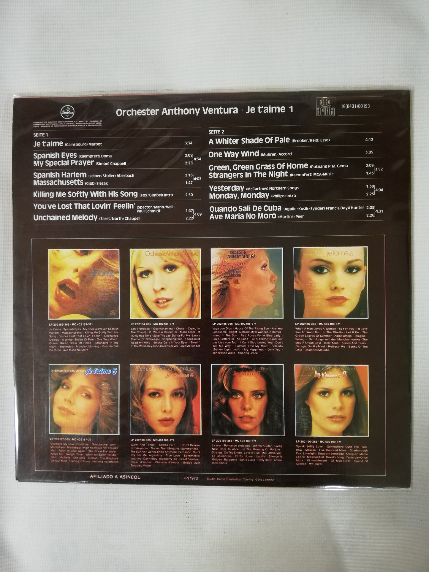 LP ORCHESTER ANTHONY VENTURA - JET´ AIME 1