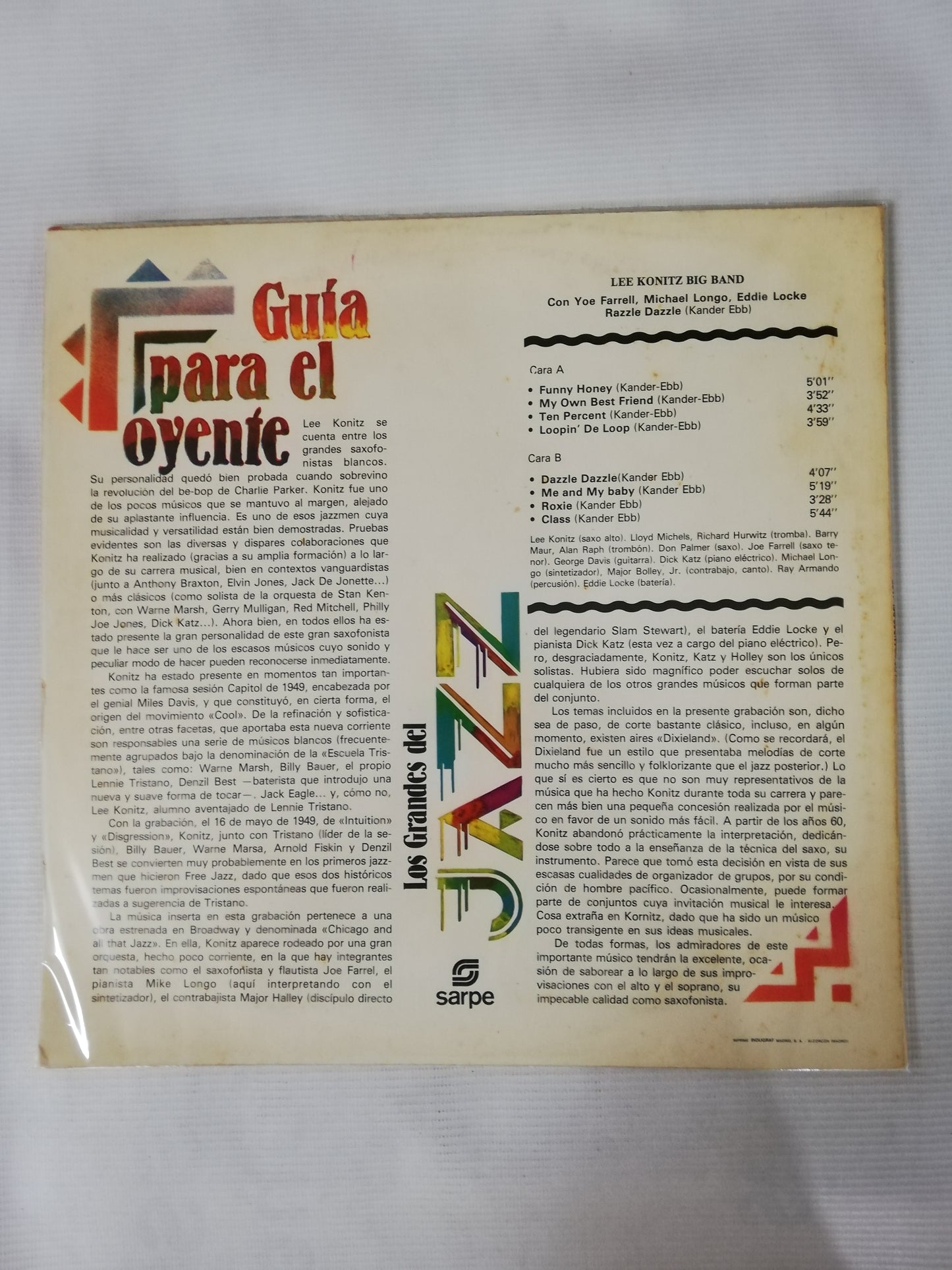 LP LEE KONITZ BIG BAND - LOS GRANDES DEL JAZZ VOL. 7