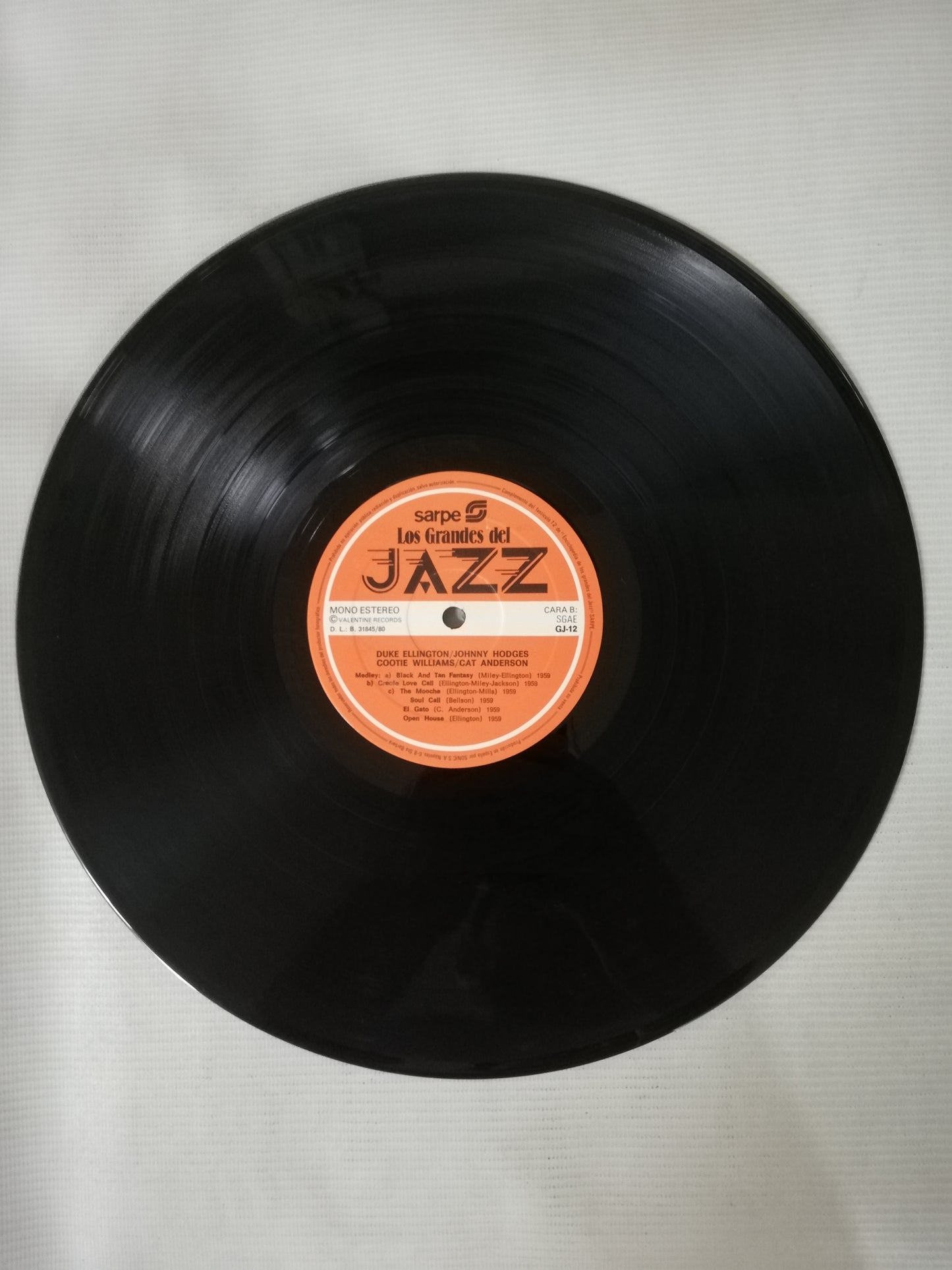 LP DUKE ELLINGTON / JOHNNY HODGES / COOTIE WILLIAMS / CAT ANDERSON - LOS GRANDES DEL JAZZ VOL. 12