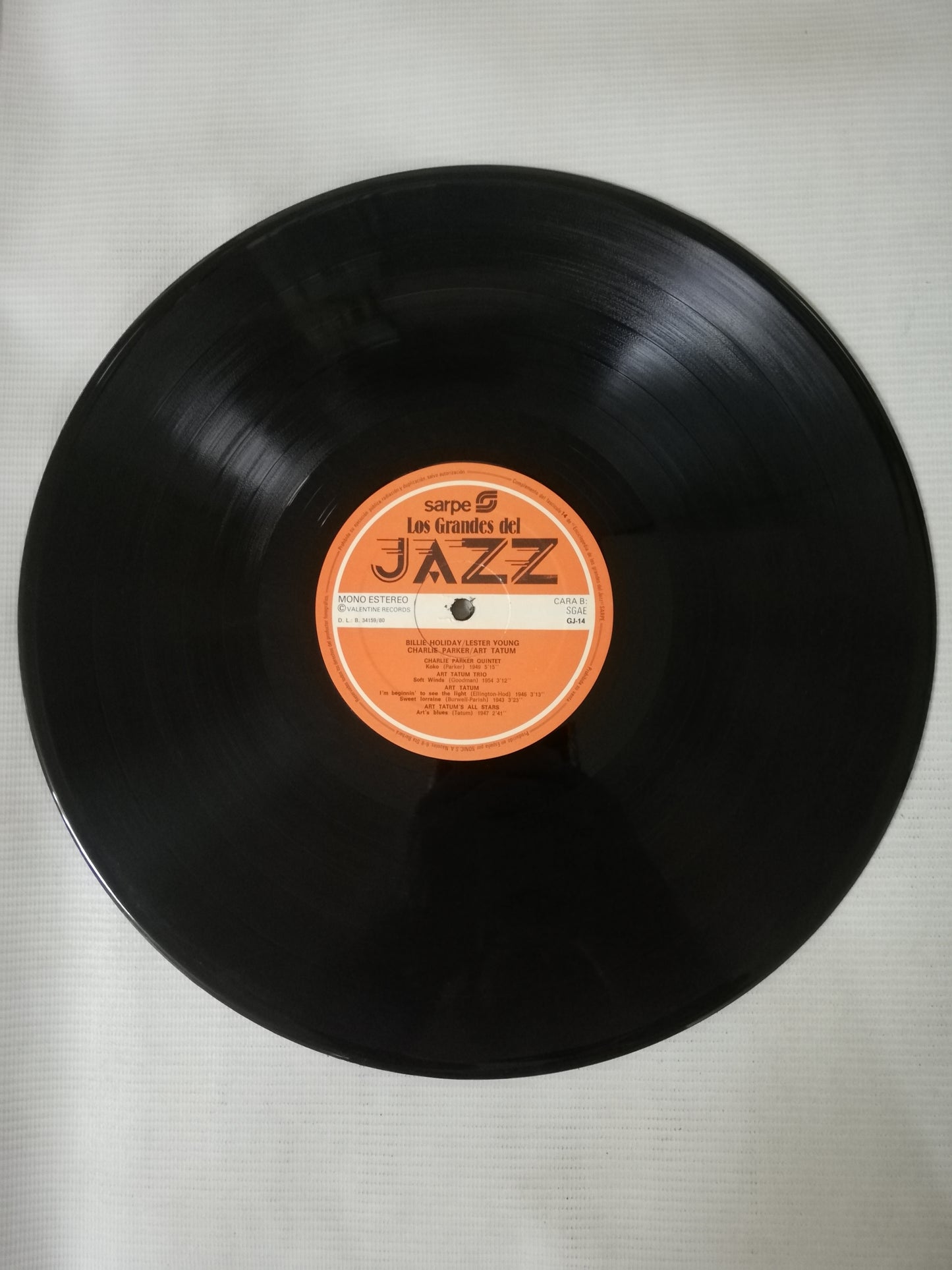 LP BILLIE HOLIDAY / LESTER YOUNG / CHARLIE PARKER / ART TATUM - LOS GRANDES DEL JAZZ VOL. 14