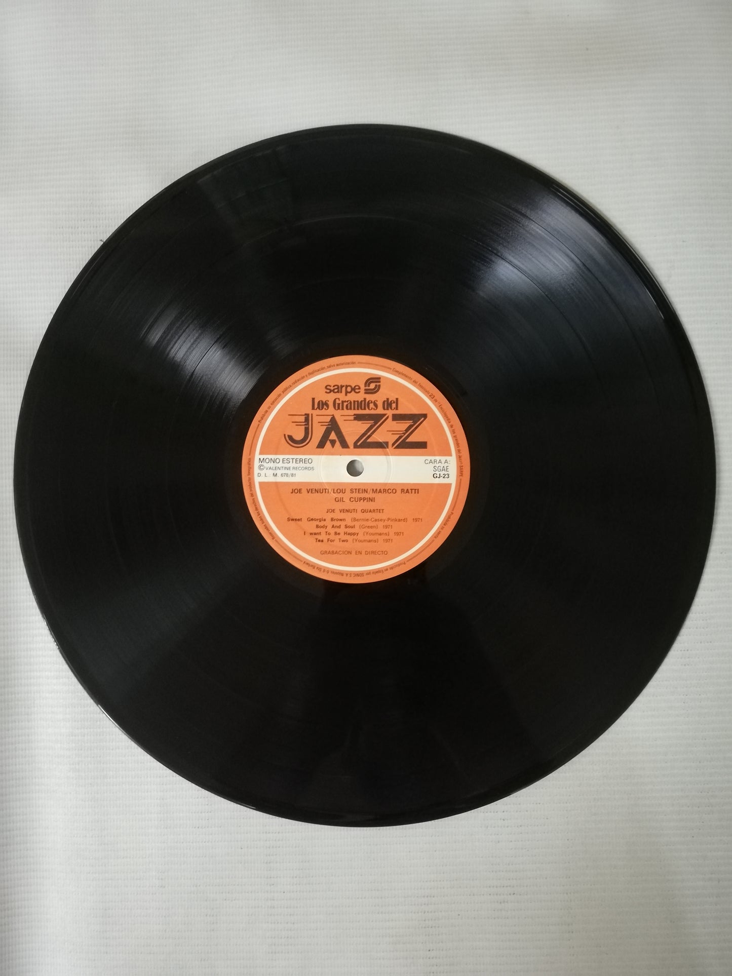 LP JOE VENUTI / LOU STEIN - LOS GRANDES DEL JAZZ VOL. 23