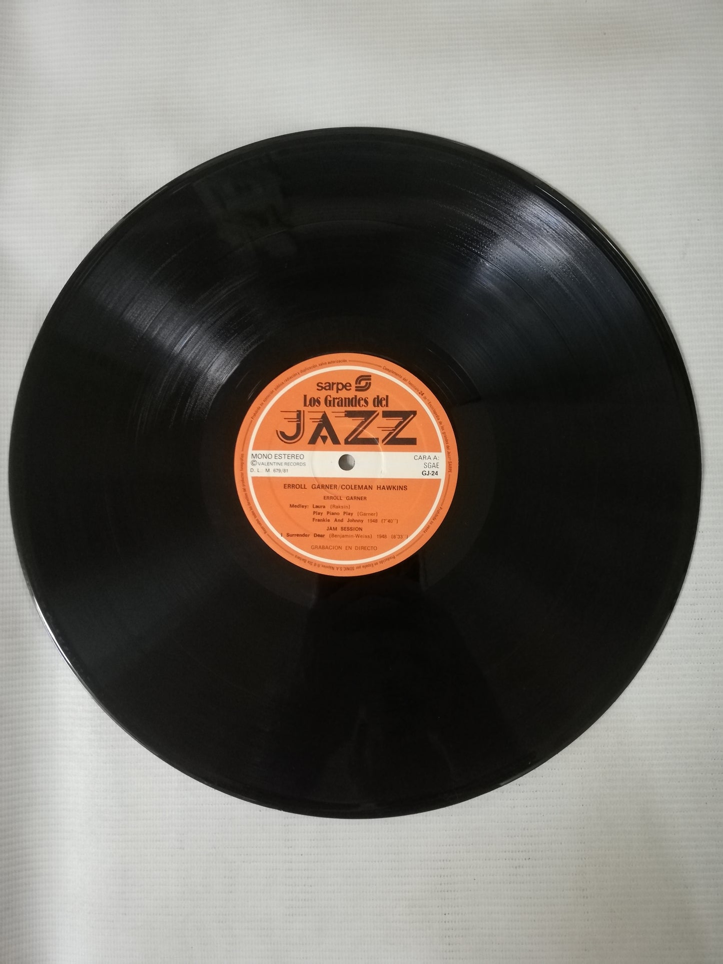 LP COLEMAN HAWKING / ERROLL GARDNER - LOS GRANDES DEL JAZZ VOL. 24