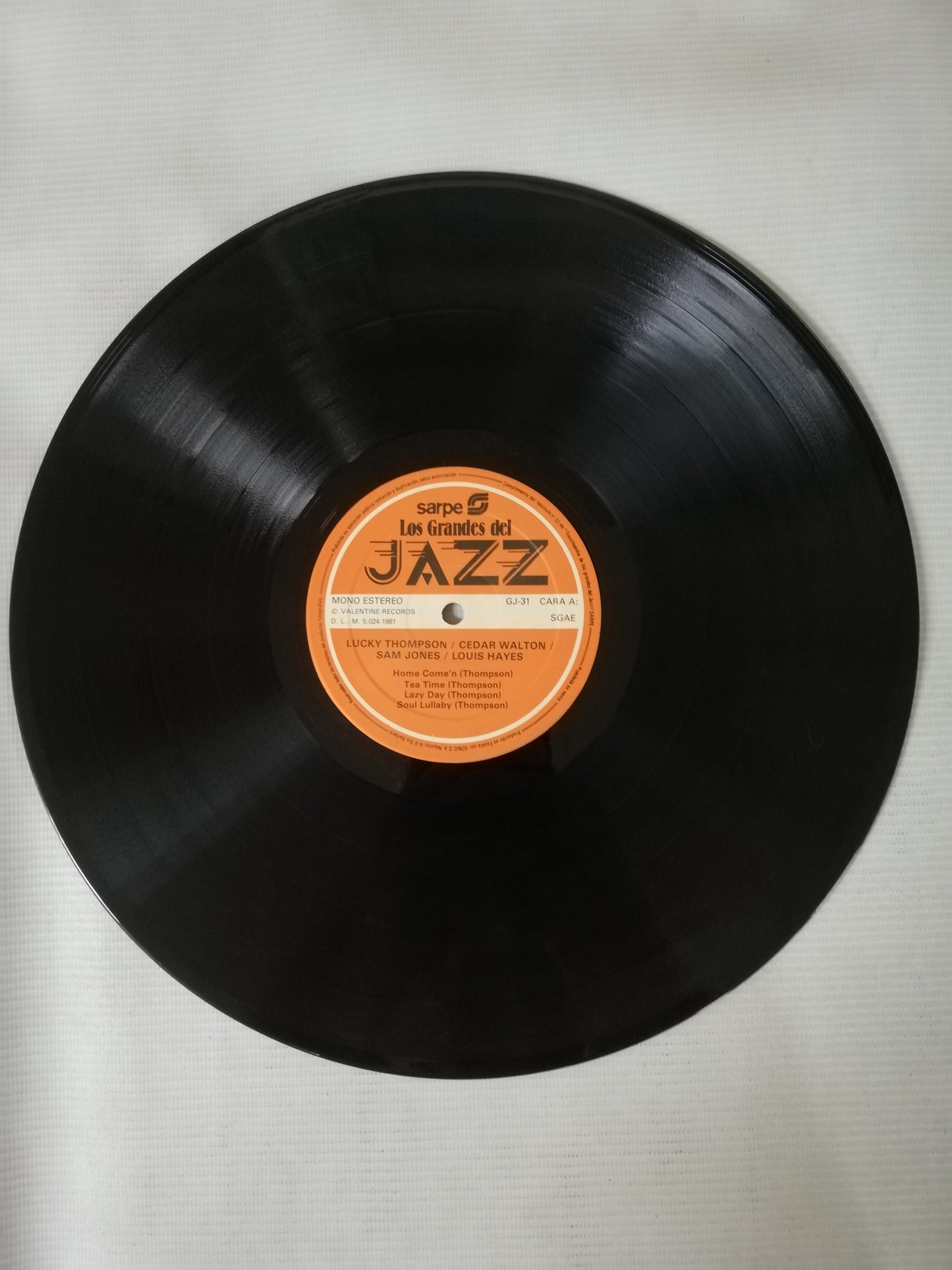 LP LUCKY THOMPSON / CEDAR WALTON / SAN JONES / LOUIS HAYES - LOS GRANDES DEL JAZZ VOL. 31