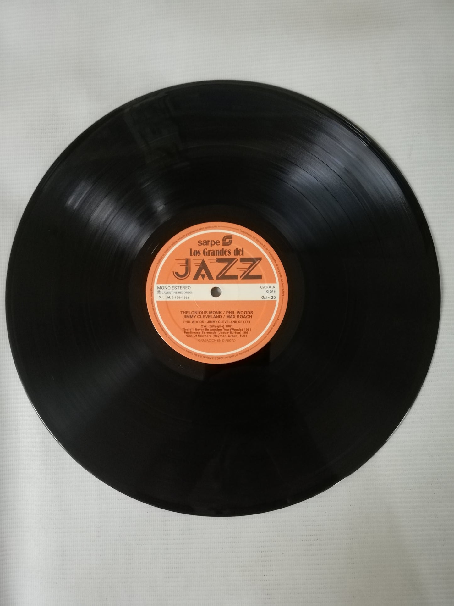 LP THELONIOUS MONK / PHIL WOODS / JIMMY  CLEVELAND / MAX ROACH - LOS GRANDES DEL JAZZ VOL. 35