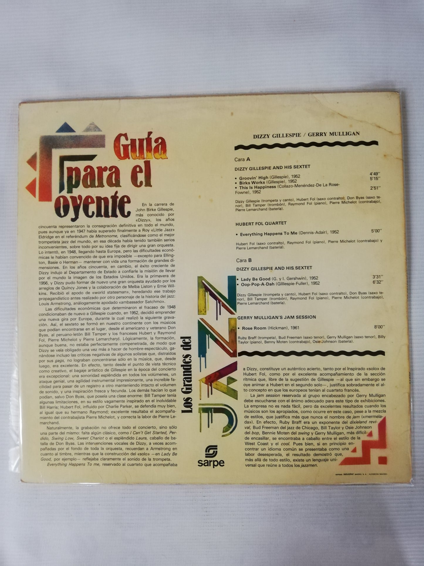 LP DIZZY GILLESPIE / GERRY MULLIGAN - LOS GRANDES DEL JAZZ VOL. 42