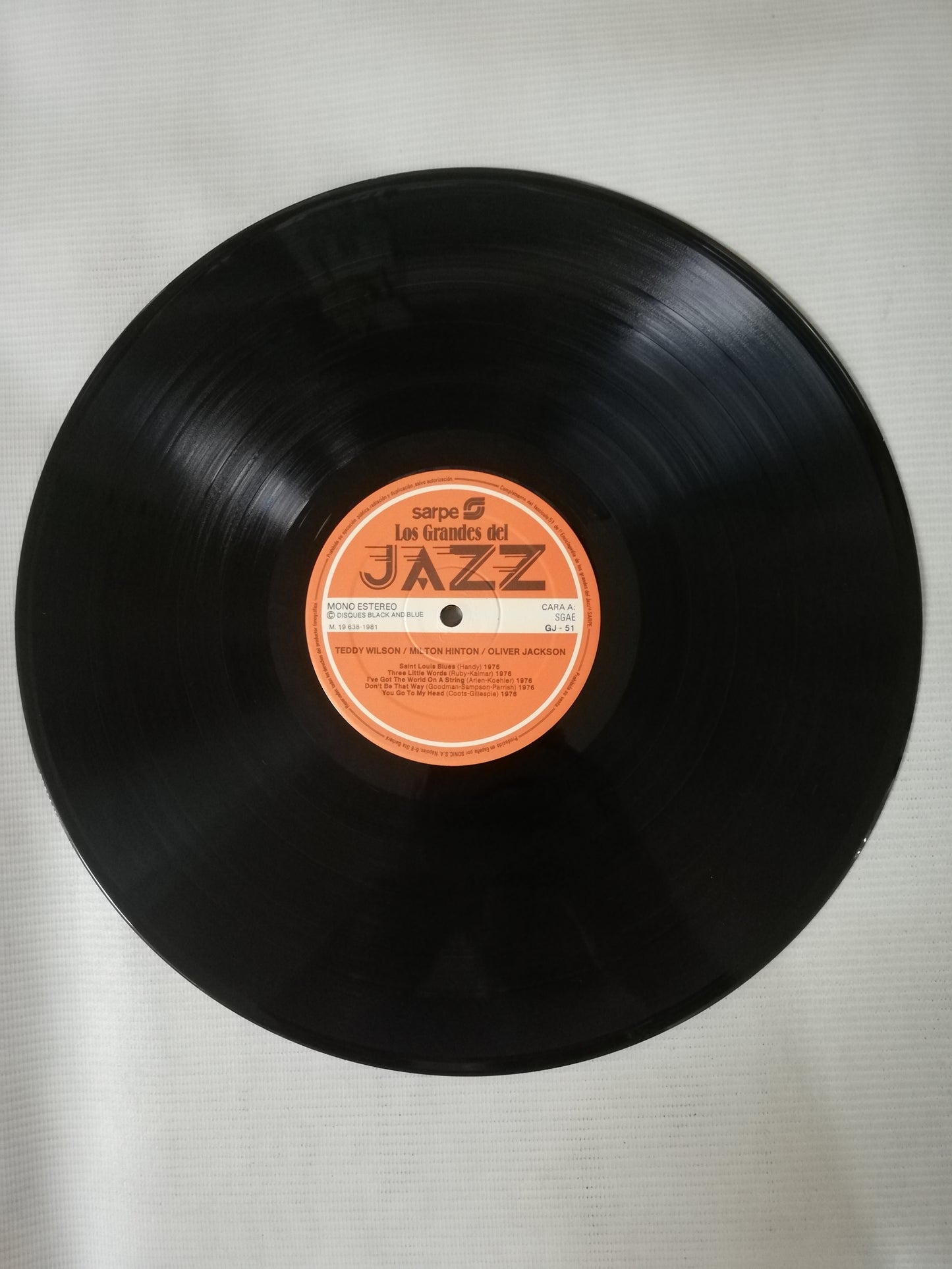 LP TEDDY WILSON / MILTON HINTON / OLIVER JACKSON - LOS GRANDES DEL JAZZ VOL. 51