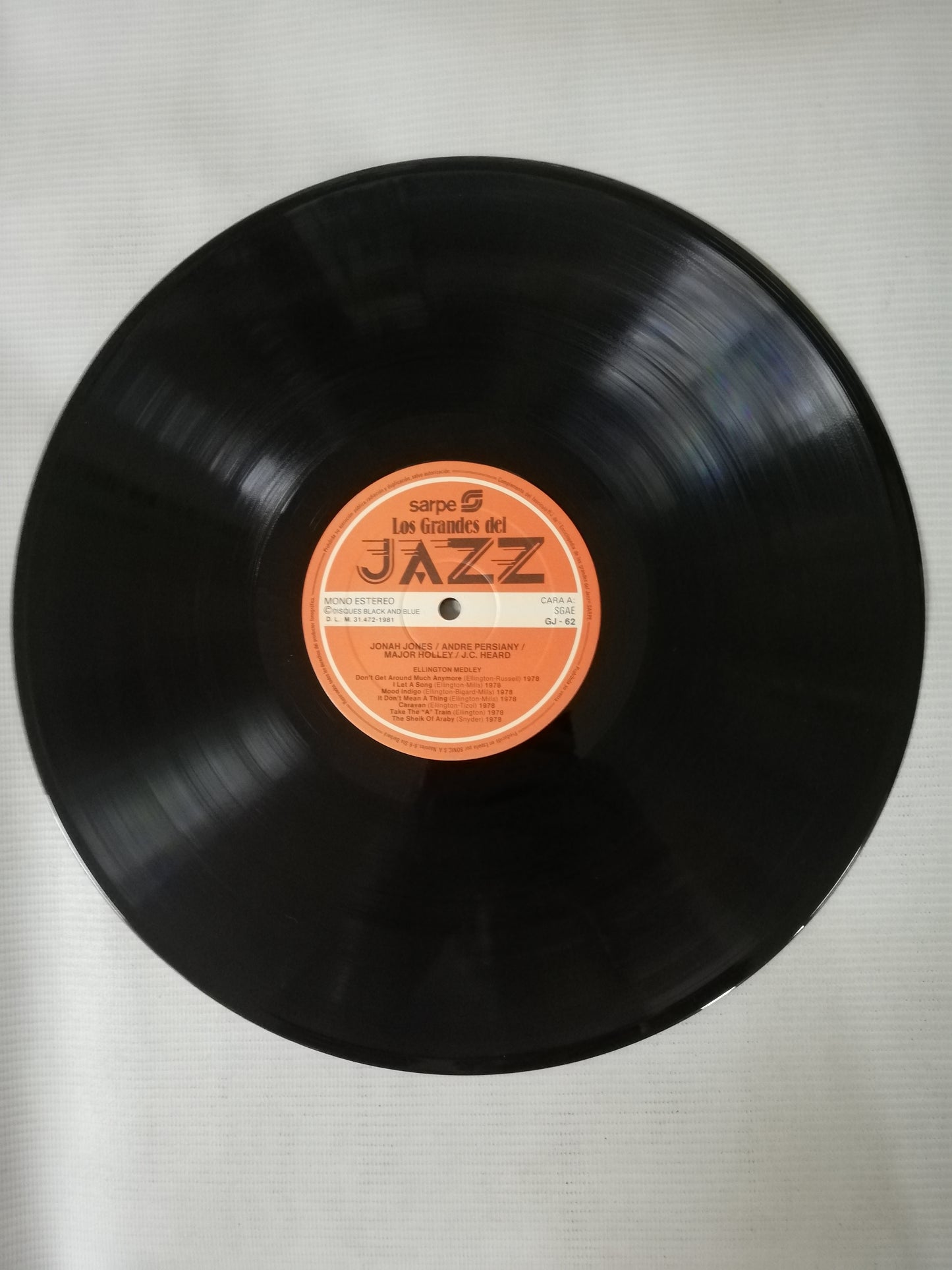 LP JONAH JONES / MAJOR HOLLEY / ANDRÉ PERSIANY / J.C. HEARD - LOS GRANDES DEL JAZZ VOL. 62