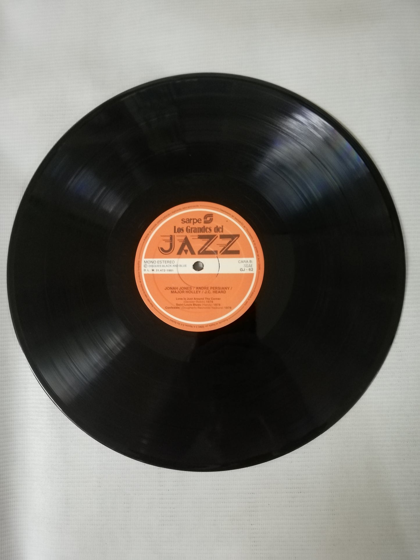 LP JONAH JONES / MAJOR HOLLEY / ANDRÉ PERSIANY / J.C. HEARD - LOS GRANDES DEL JAZZ VOL. 62