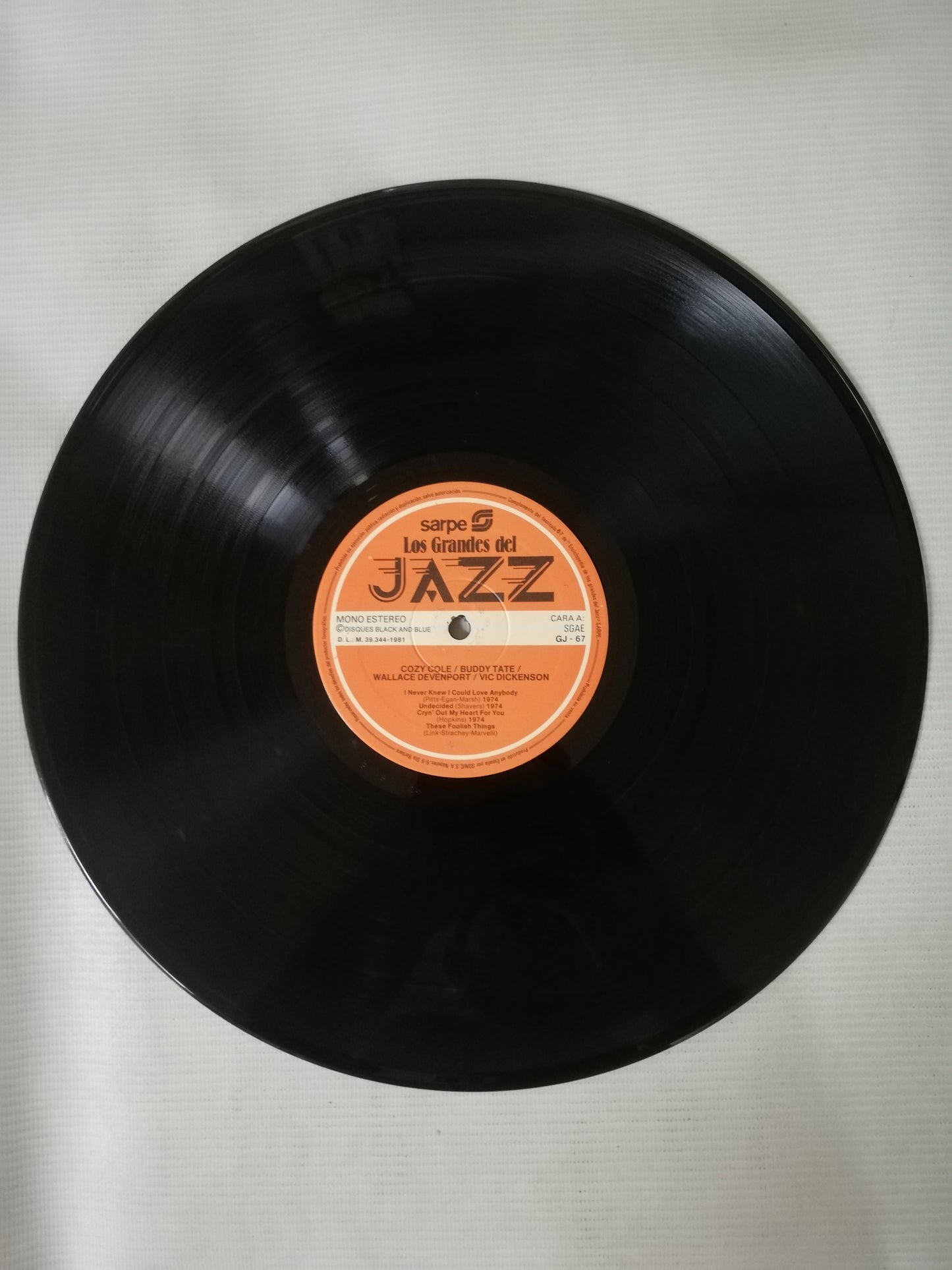 LP WALLACE DEVENPORT / COZY COLE / VIC DICKENSON / BUDDY TATE - LOS GRANDES DEL JAZZ VOL. 67