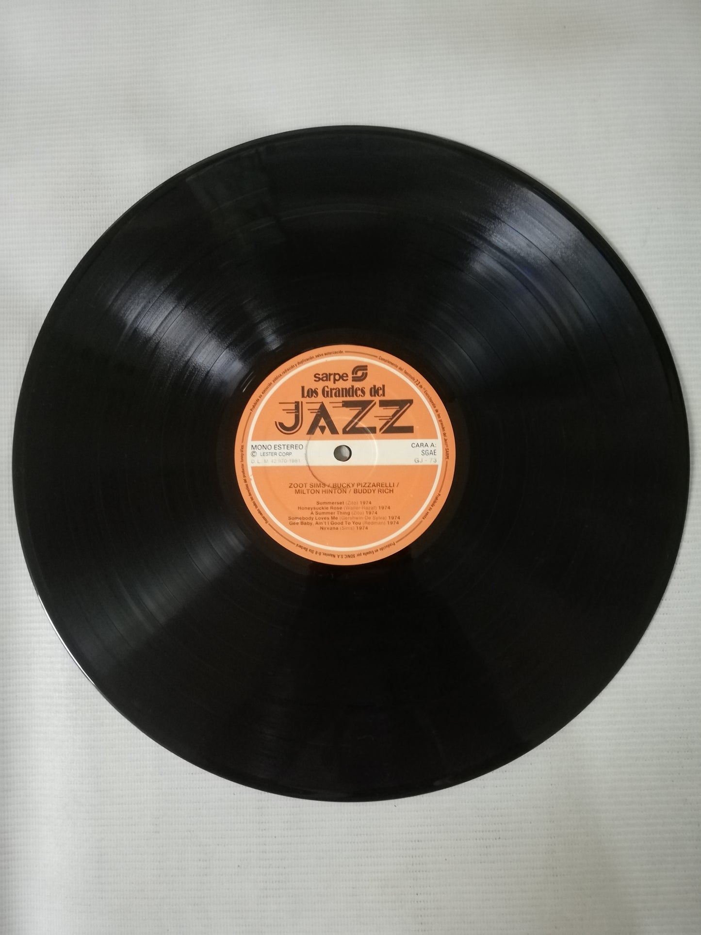 LP BUCKY PIZZARELLI / ZOOT SIMS / BUDDY RICH / MILTON HINTON - LOS GRANDES DEL JAZZ VOL. 73