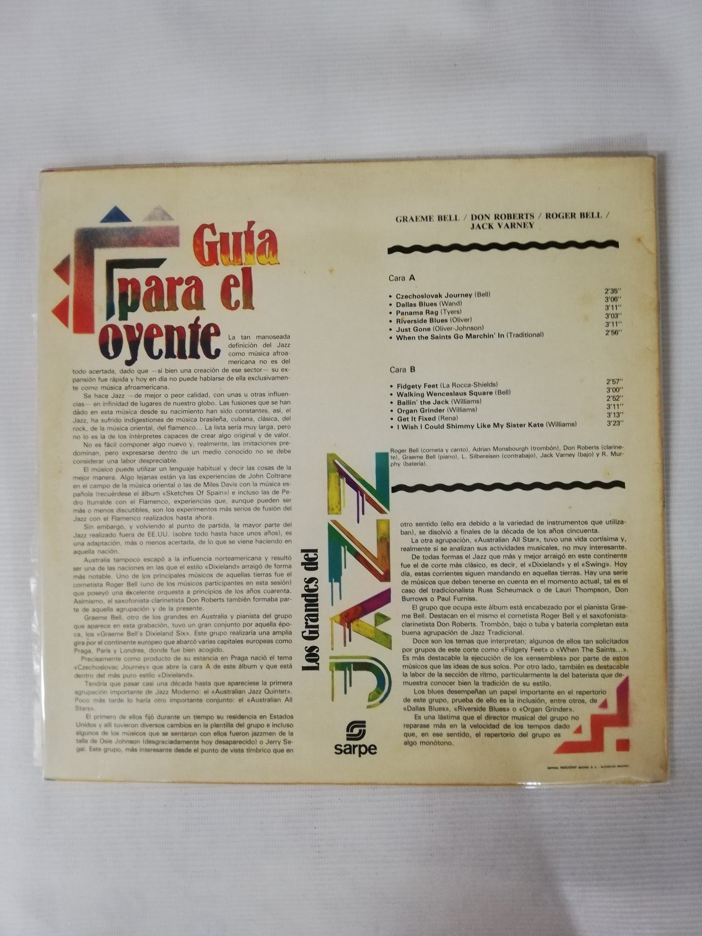 LP GRAEME BELL / DON ROBERTS / JACK WARNEY / ROGER BELL - LOS GRANDES DEL JAZZ VOL. 76