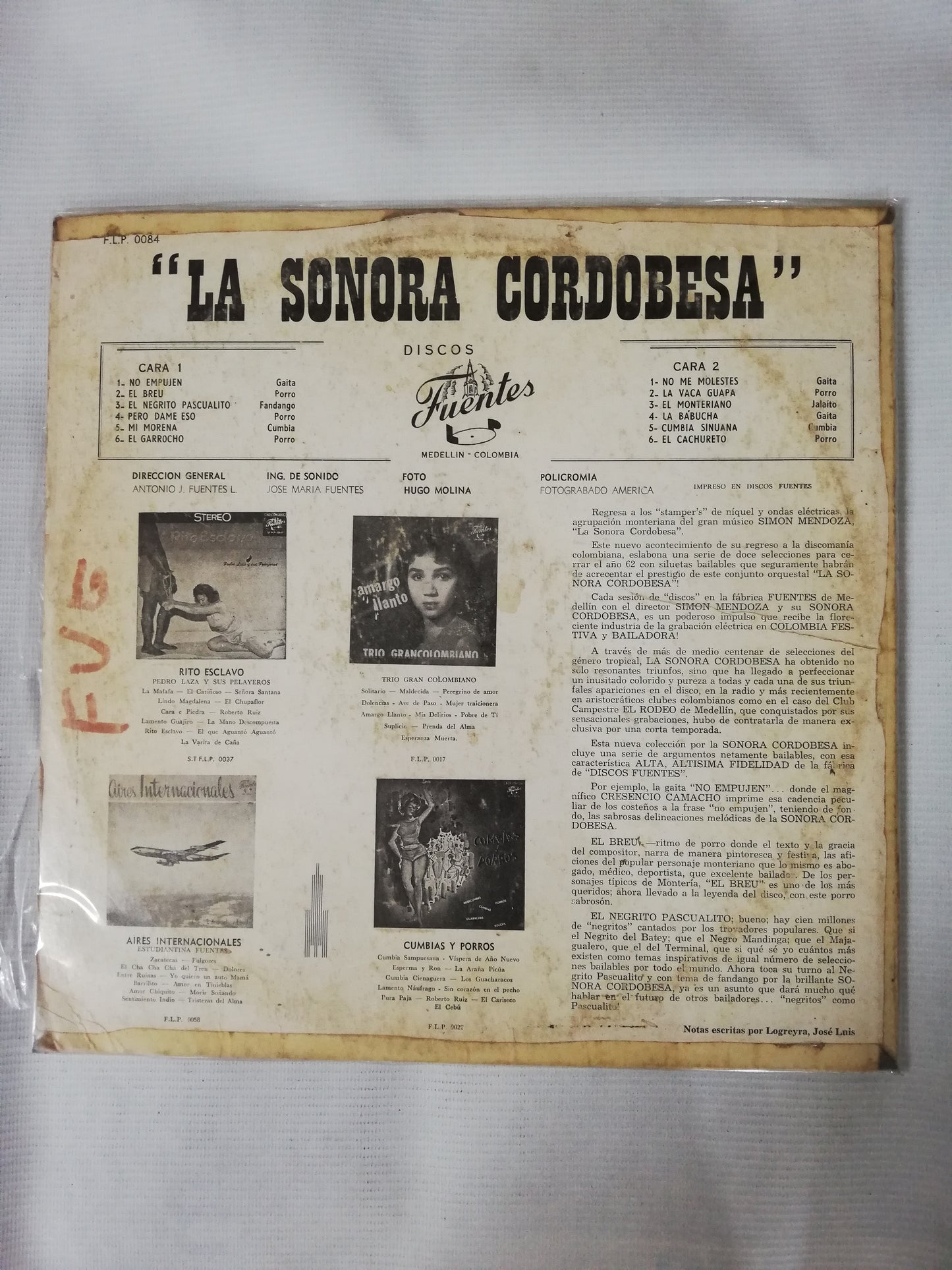 LP LA SONORA CORDOBESA - LA SONORA CORDOBESA