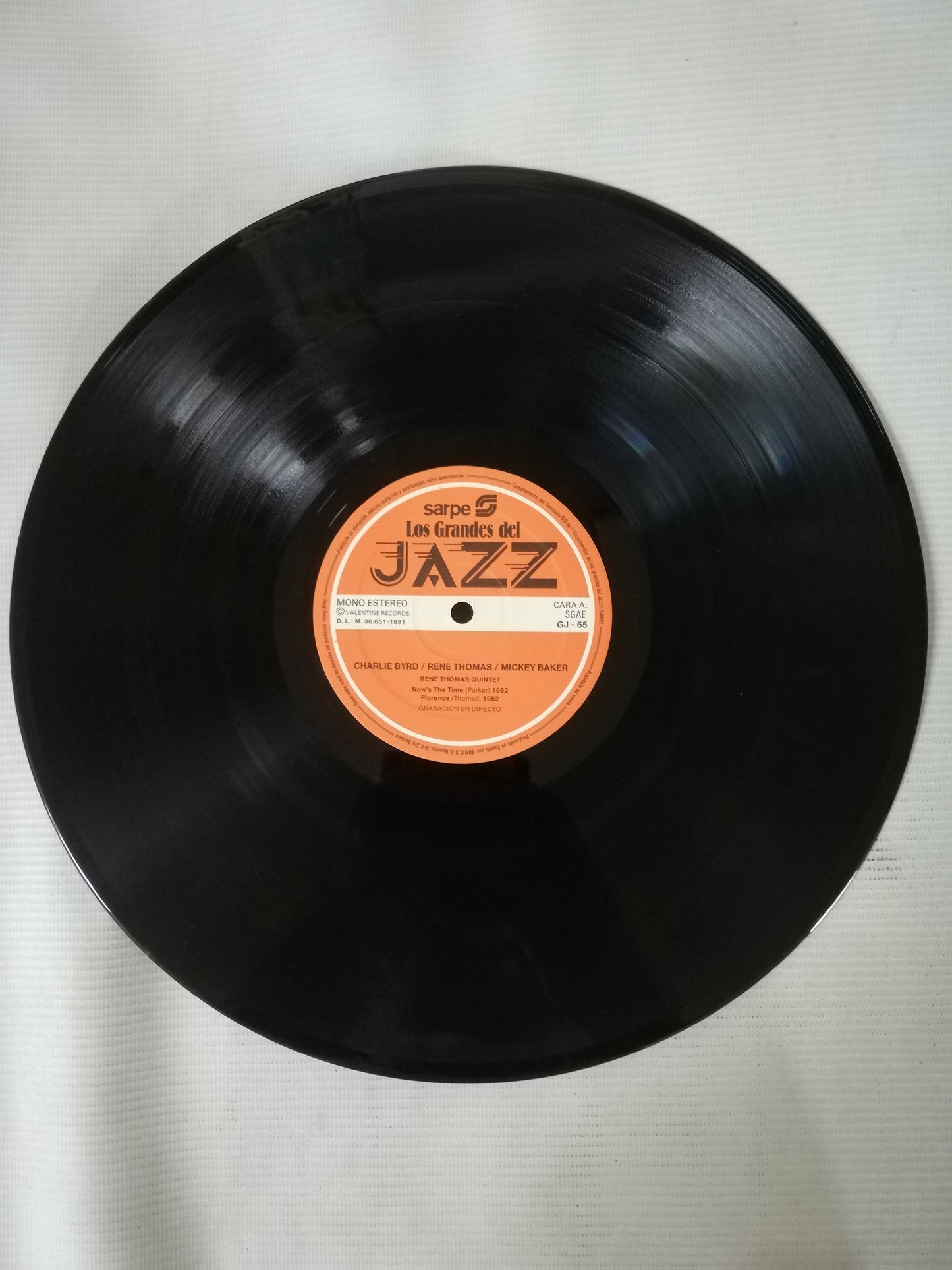 LP CHARLIE BYRD / RENÉ THOMAS / MICKEY BAKER - LOS GRANDES DEL JAZZ VOL. 65