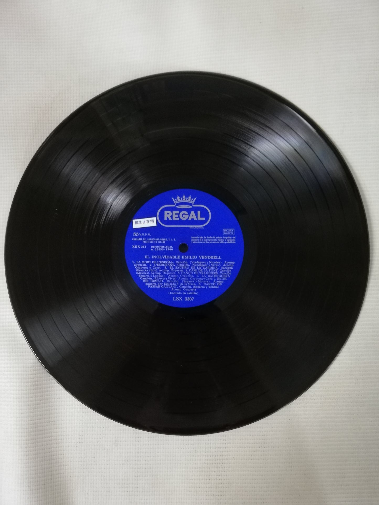 LP EMILIO VENDRELL - EL INOLVIDABLE EMILIO VENDRELL