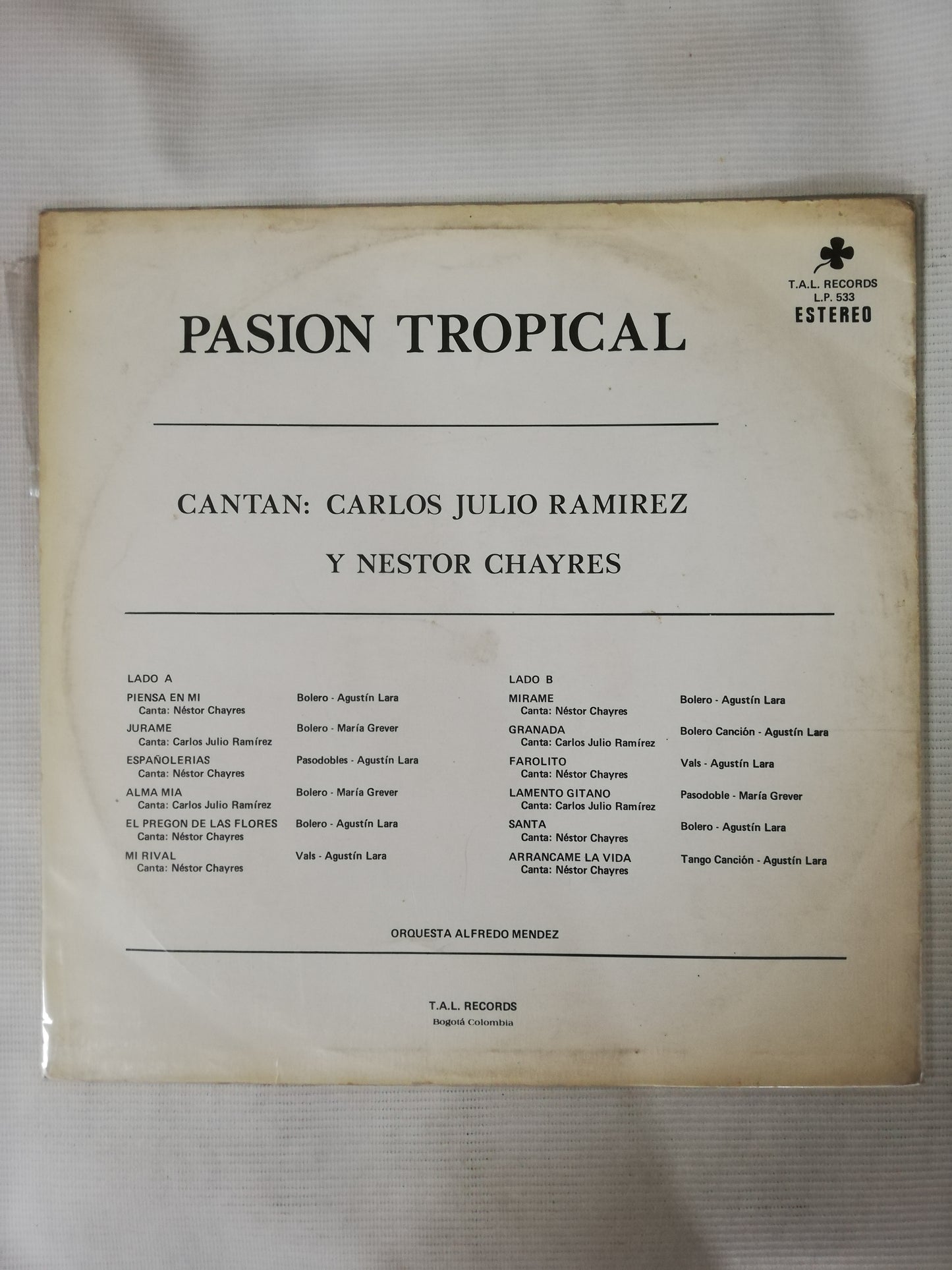LP CARLOS JULIO RAMIREZ Y NESTOR CHAYRES - PASIÓN TROPICAL