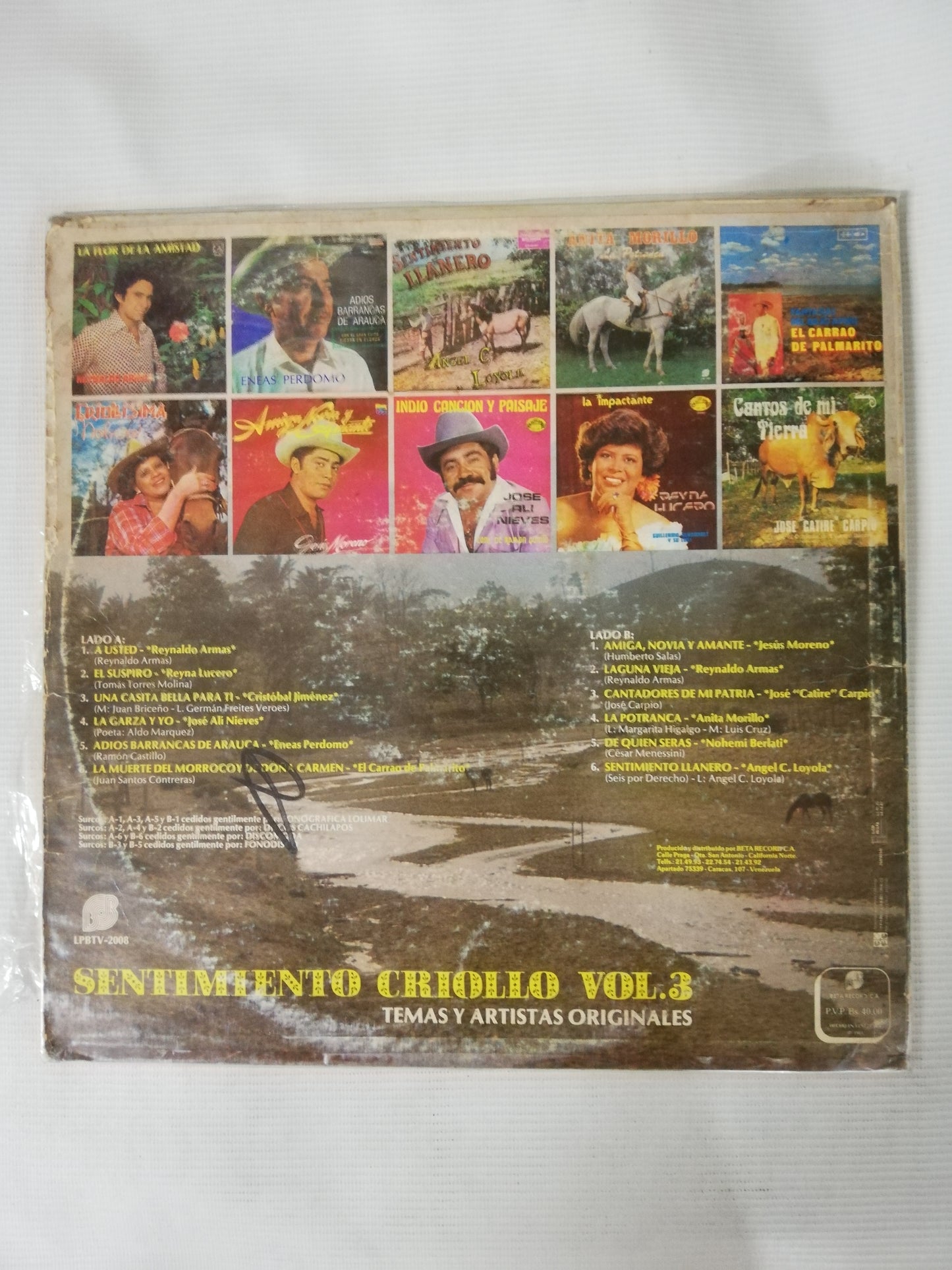 LP SENTIMIENTO CRIOLLO VOL. 3 - TEMAS Y ARTISTAS ORIGINALES