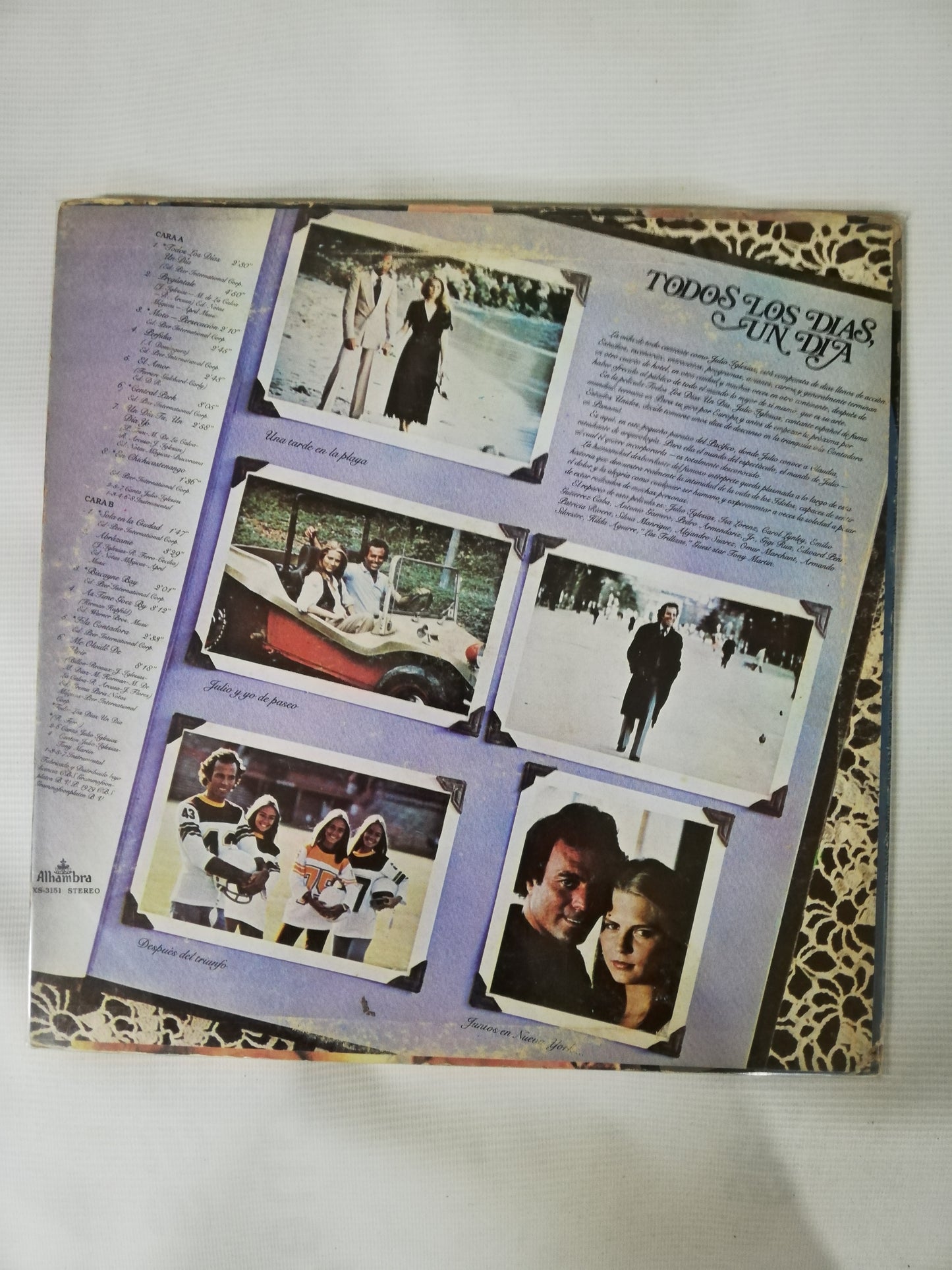 LP JULIO IGLESIAS- MÚSICA DE LA PELICULA TODOS LOS DÍAS UN DÍA