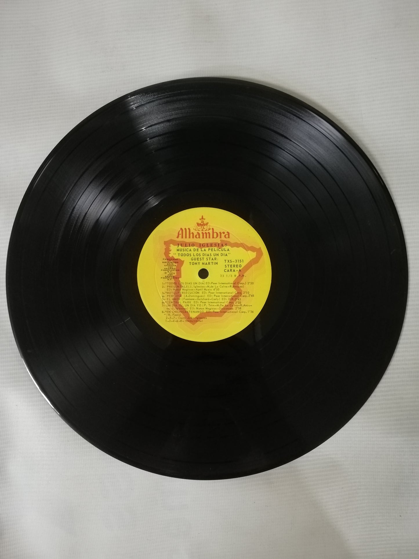 LP JULIO IGLESIAS- MÚSICA DE LA PELICULA TODOS LOS DÍAS UN DÍA