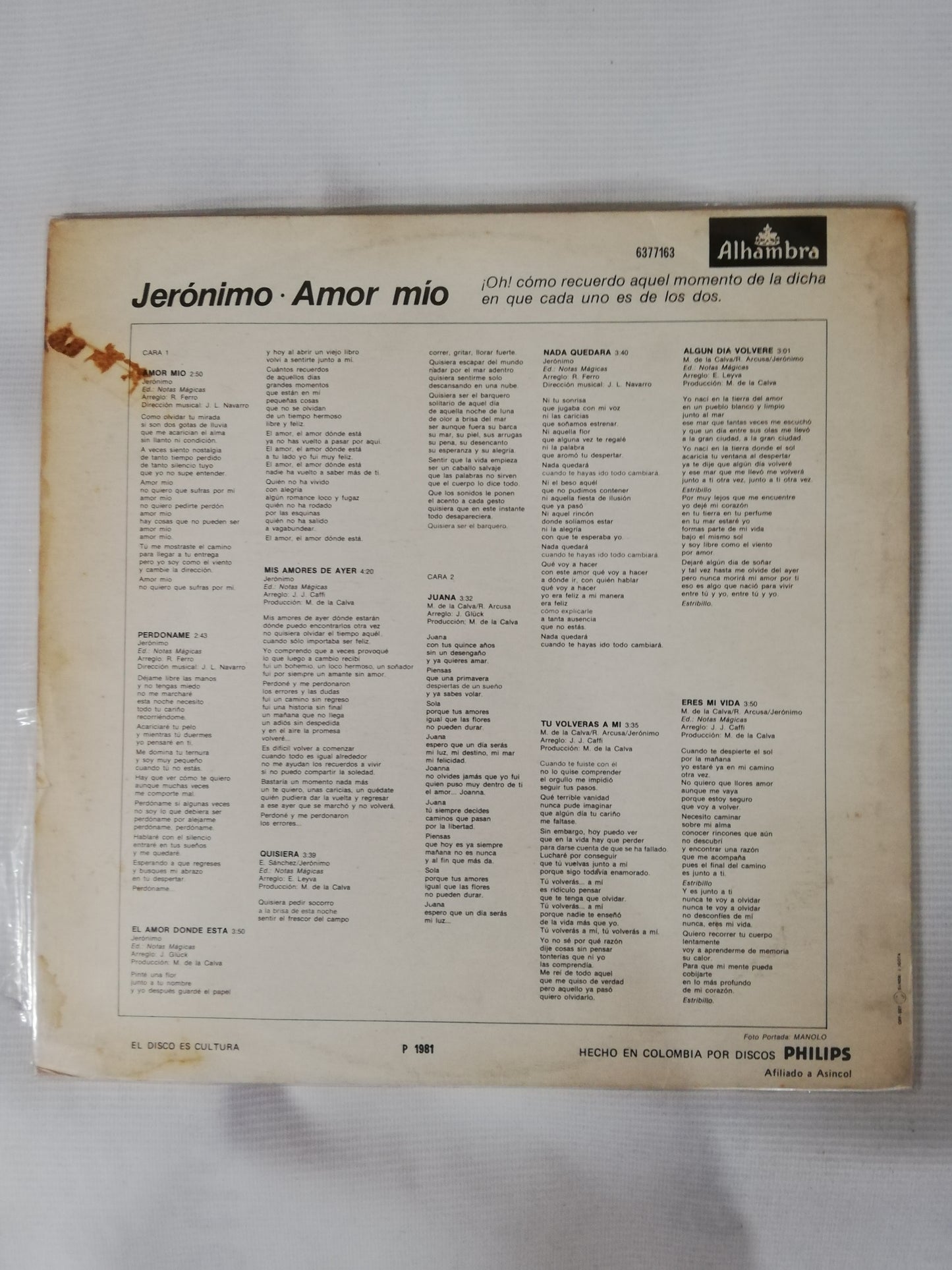 LP JERÓNIMO - AMOR MIO