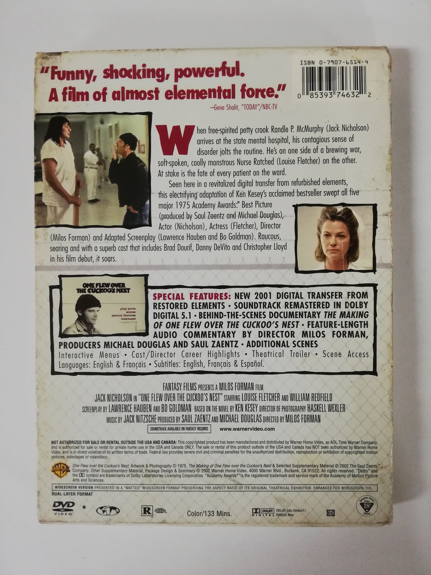 DVD ONE FLEW OVER THE CUCKOO´S NEST - JACK NICHOLSON - TWO DISC SPECIAL EDITION