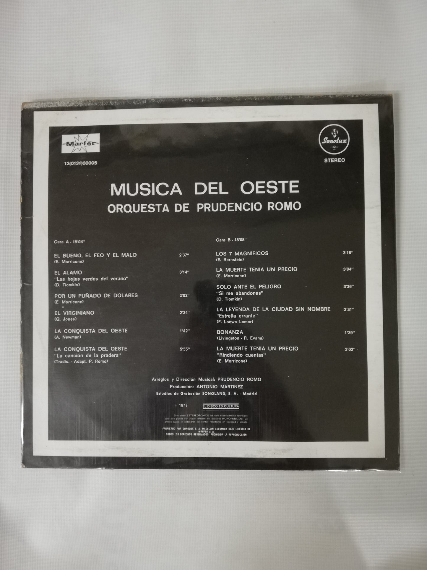 LP ORQUESTA DE PRUDENCIO ROMO - MÚSICA DEL OESTE