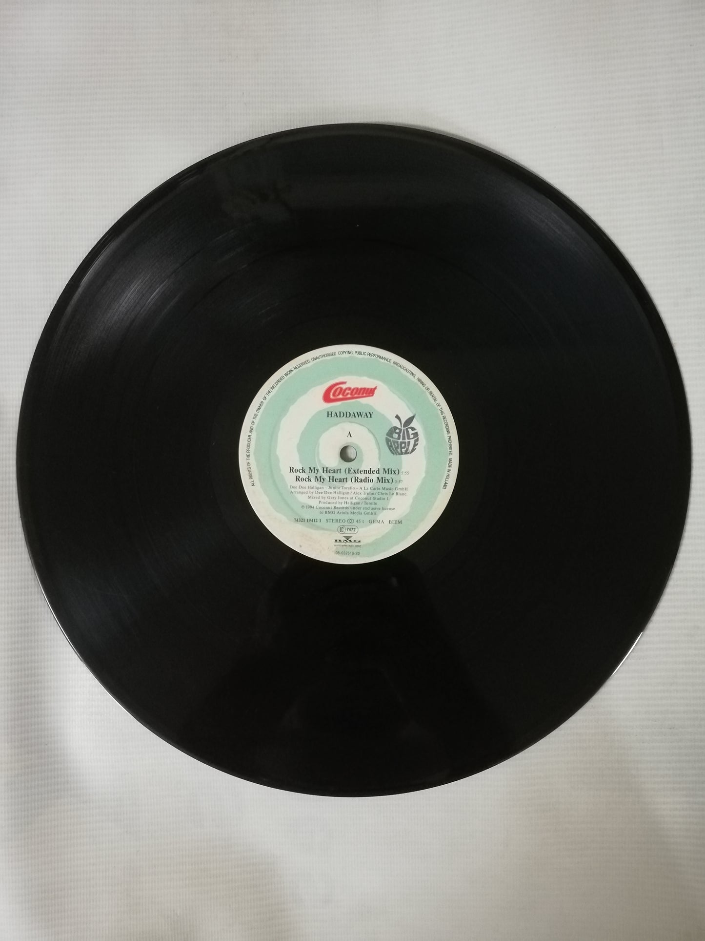 LP HADDAWAY - ROCK MY HEART ( EXTENDED MIX ) - ROCK MY HEART ( RADIO MIX ) / ROCK MY HEART ( CELEBRATION MIX ) - ROCK MY HEART ( TRIME´N DELGADO CLUB MIX )