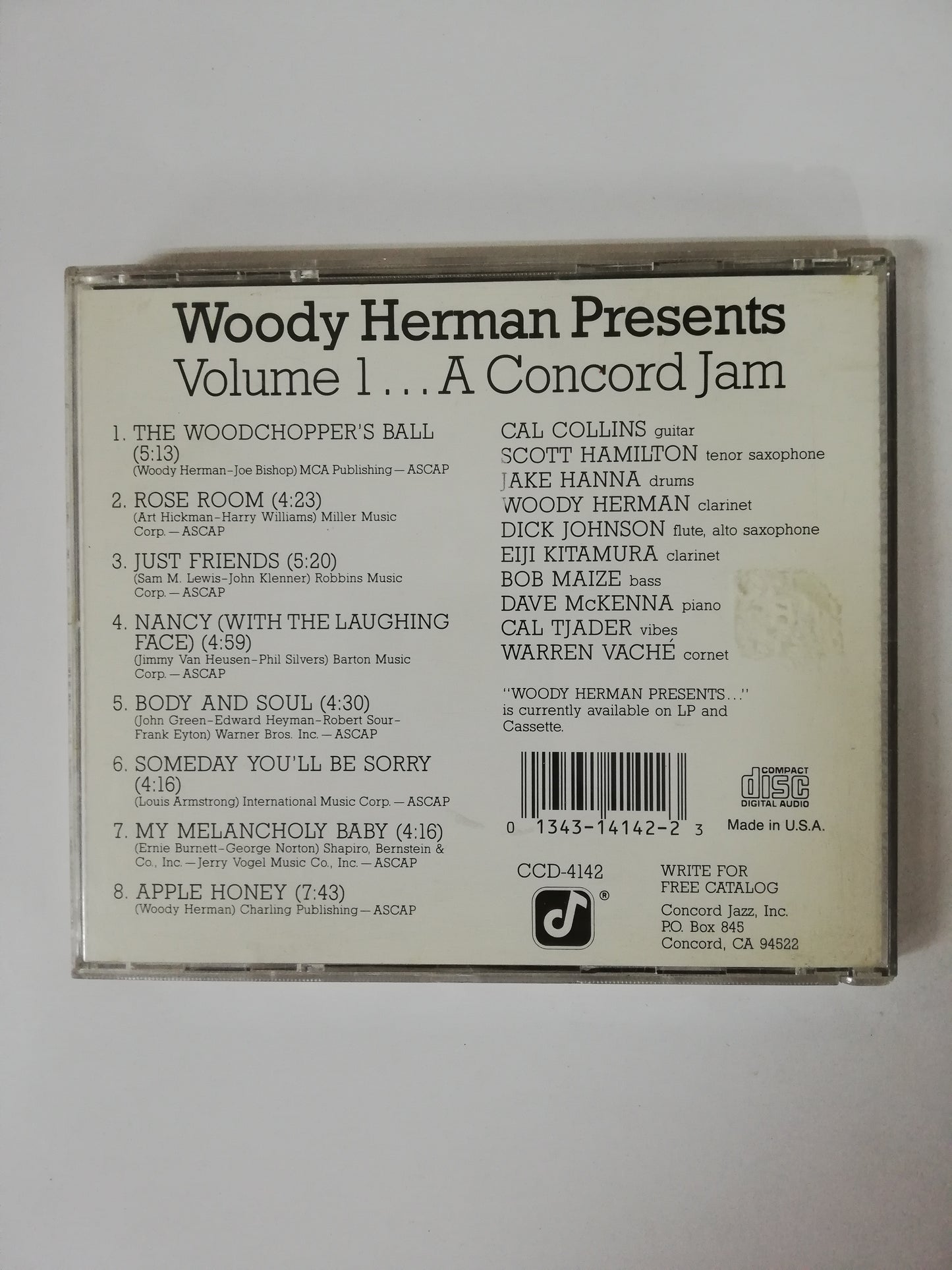 CD CONCORD JAZZ - WOODY HERMAN PRESENTS VOL. 1...A CONCORD JAZZ