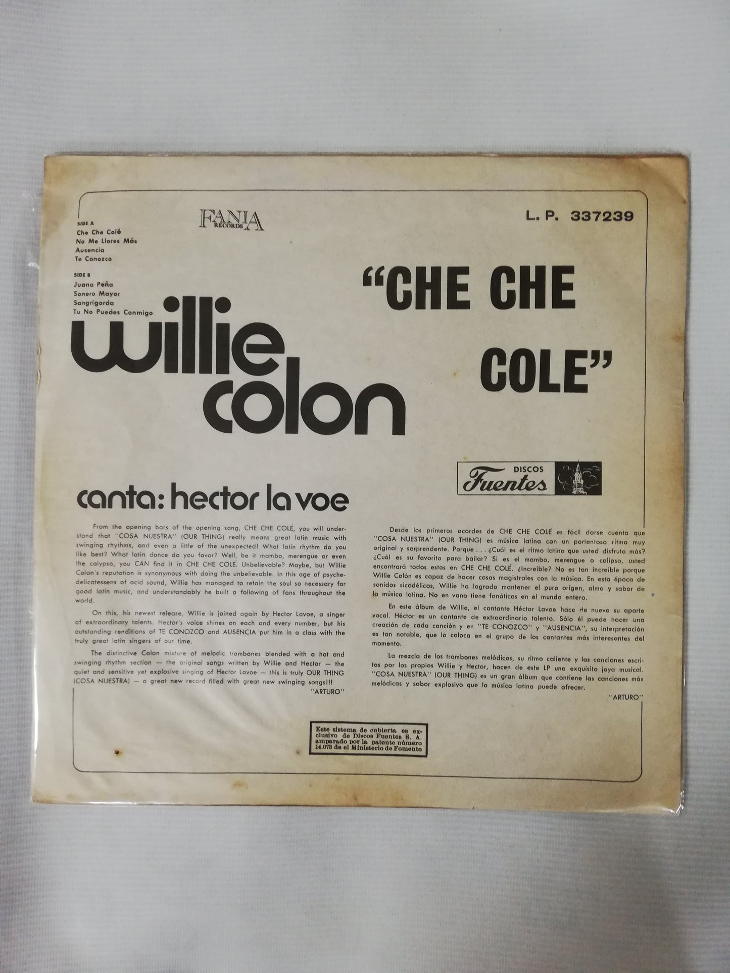LP WILLIE COLÓN - CANTA: HECTOR LAVOE - CHE CHE COLE