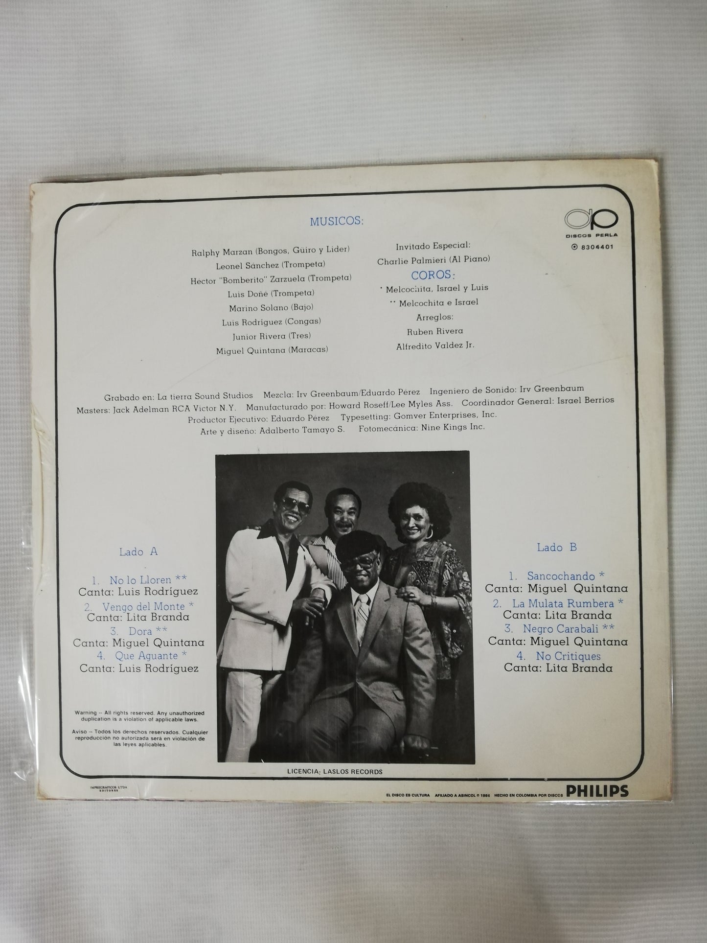 LP CONJUNTO CANDELA 86 - LITA BRANDA - MIGUEL QUINTANA Y LUIS "EL TIRANO" RODRIGUEZ - EL SABOR DEL CONJUNTO CANDELA 86