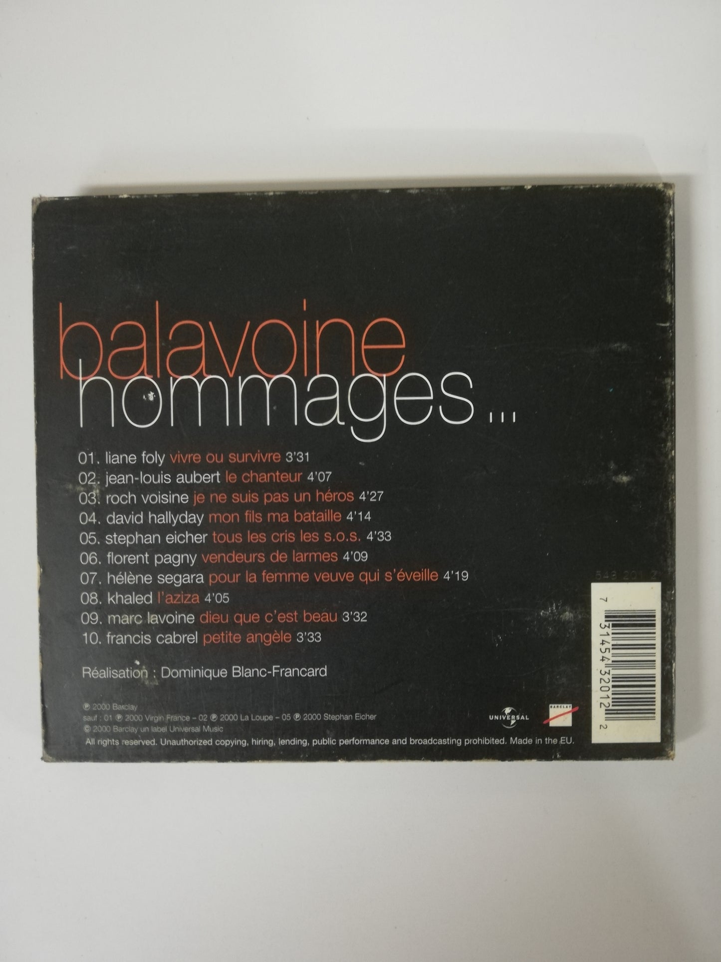 CD BALAVOINE - HOMMAGES...