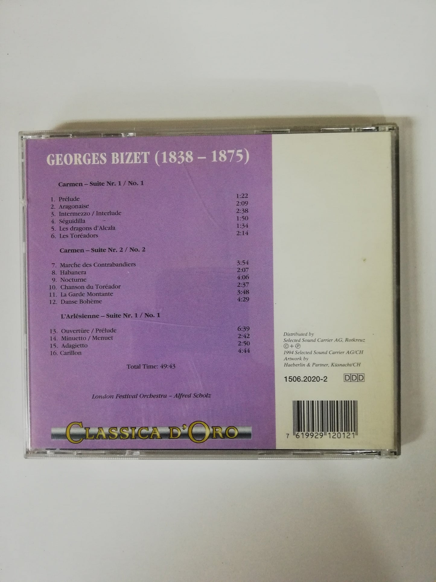 CD GEORGES BIZET - CARMEN SUITEN - SUITES No. 1 & 2 - L´ ARLÉSIENNE - SUITE No. 1 - LONDON FESTIVAL ORCHESTRA CONDUCTED: ALFRED SCHOLZ